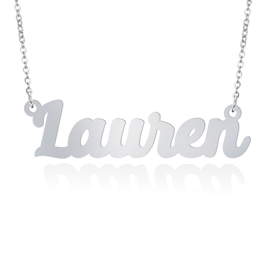 Prime & Pure 9K White Gold Name Necklace Lauren