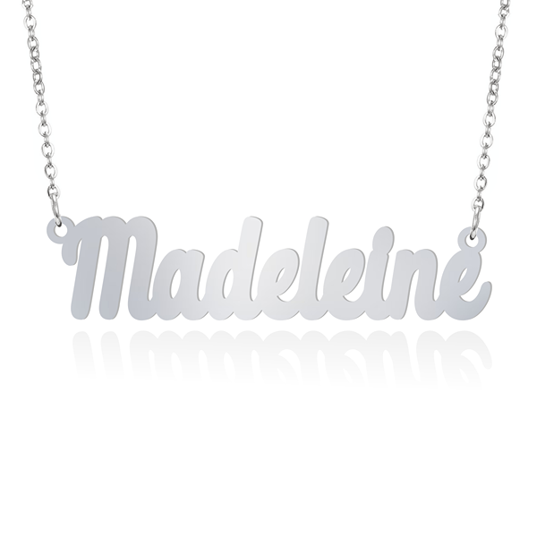 Prime & Pure 9K White Gold Name Necklace Madeleine