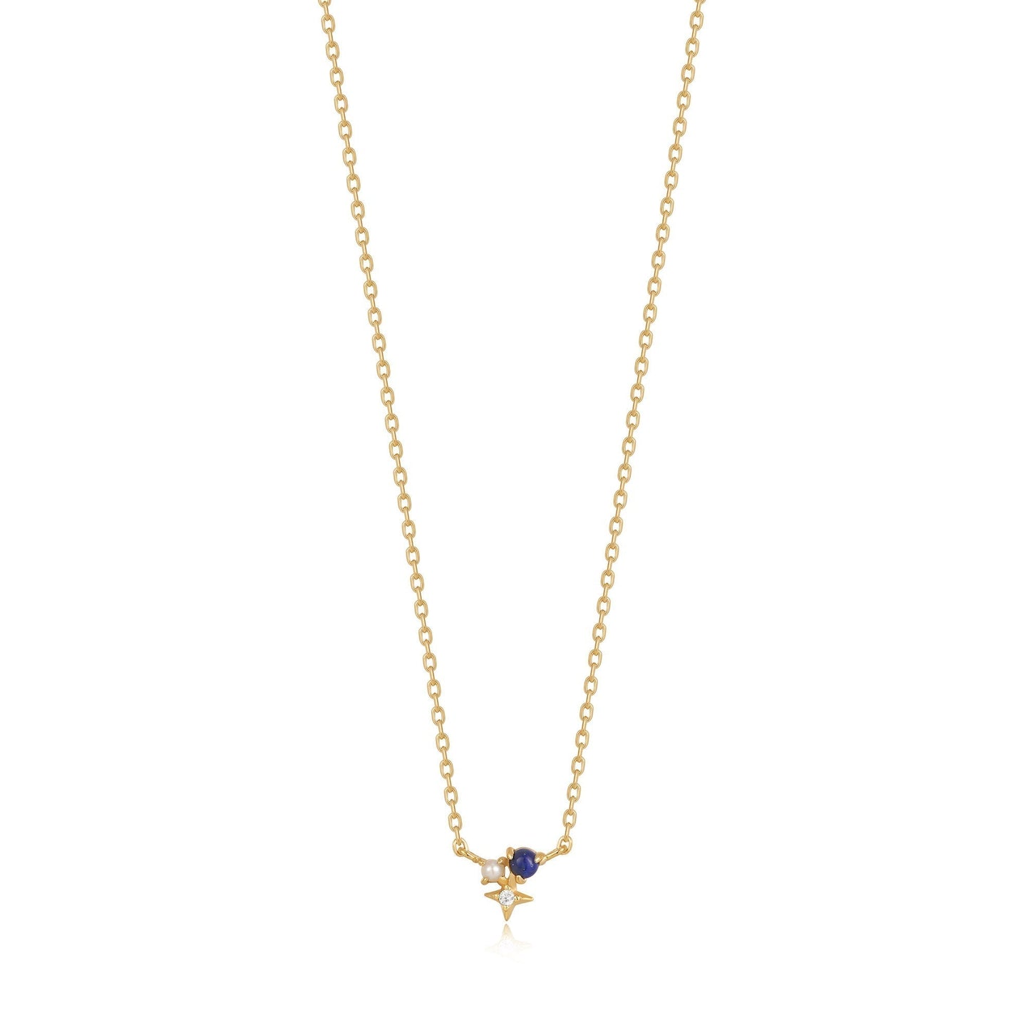 Gold Lapis Star Necklace