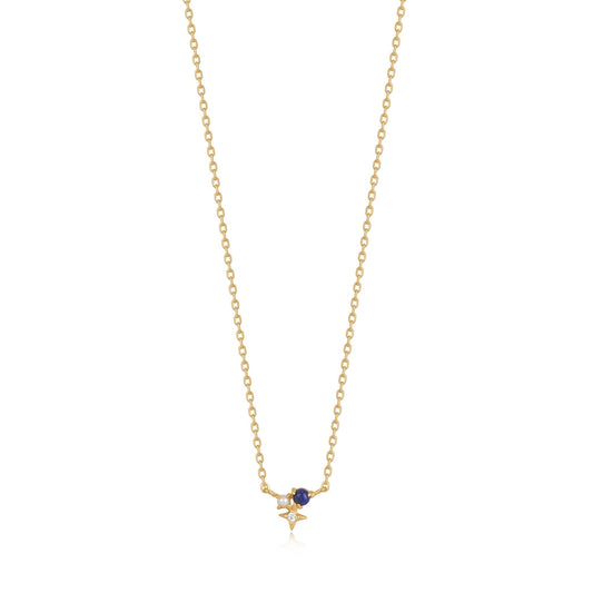 Gold Lapis Star Necklace