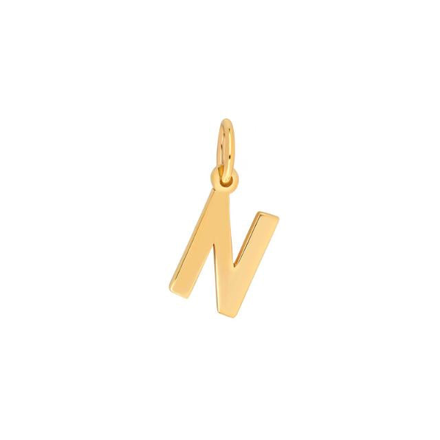 Prime & Pure 9K Yellow Gold Initial Pendant Letter N