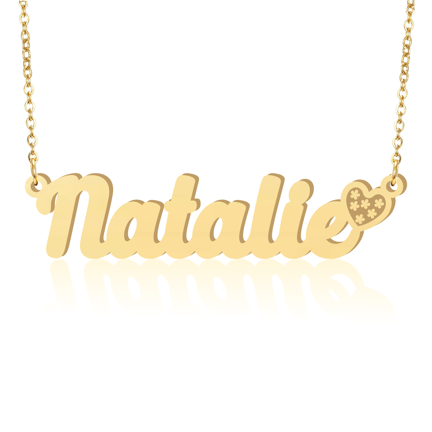 Prime & Pure 9K Yellow Gold Name Necklace Natalie with Heart