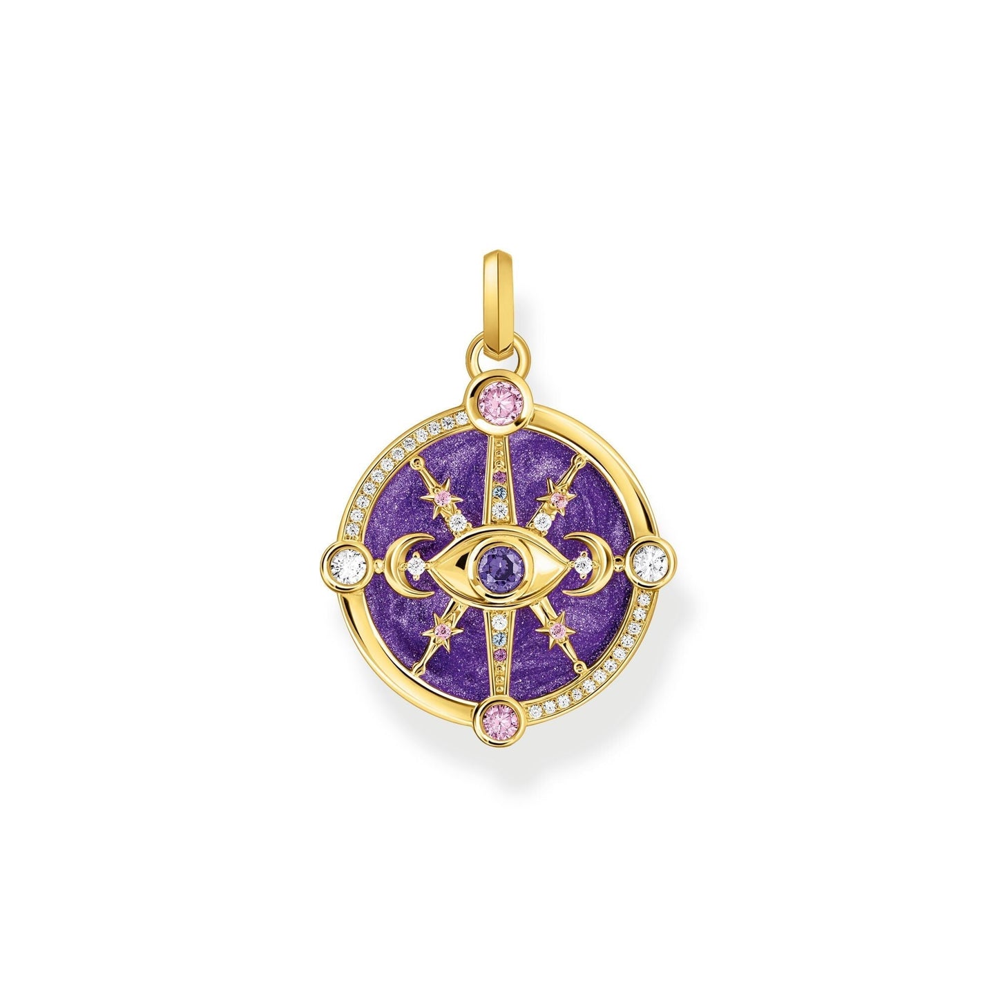 THOMAS SABO Gold Cosmic Eye Pendant with Colourful Stones