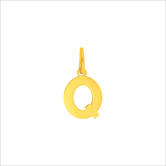 Prime & Pure 9K Yellow Gold Initial Pendant Letter Q