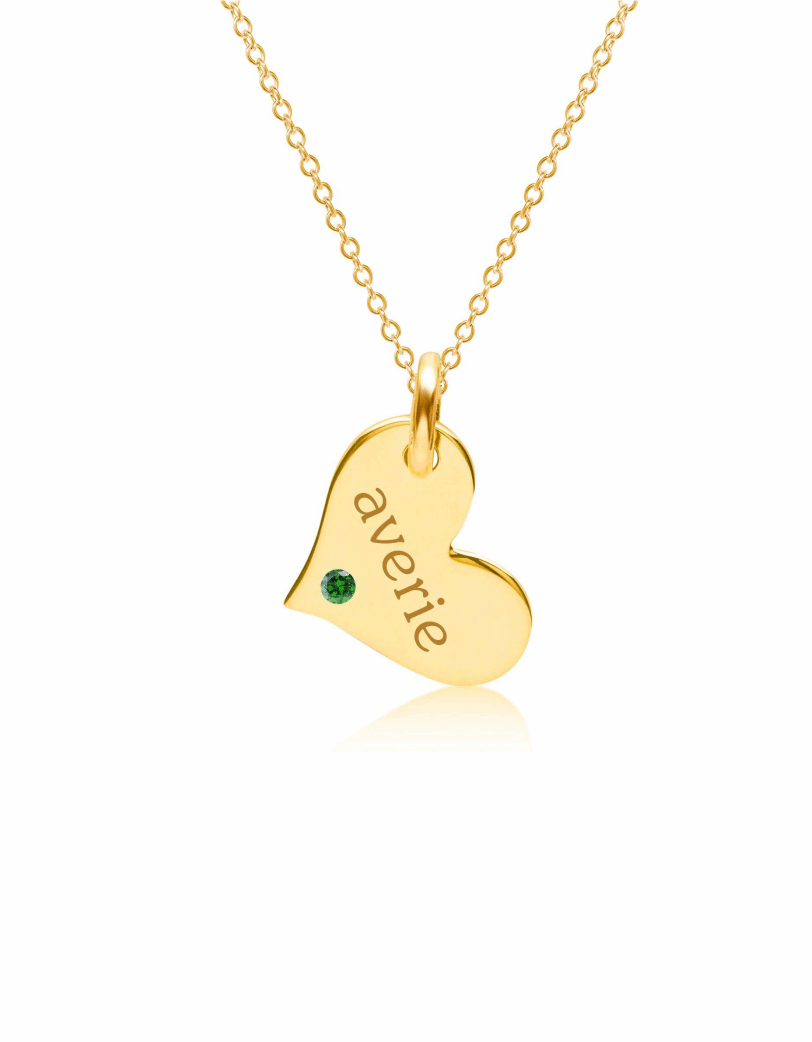 Heart Name Birthstones Necklace