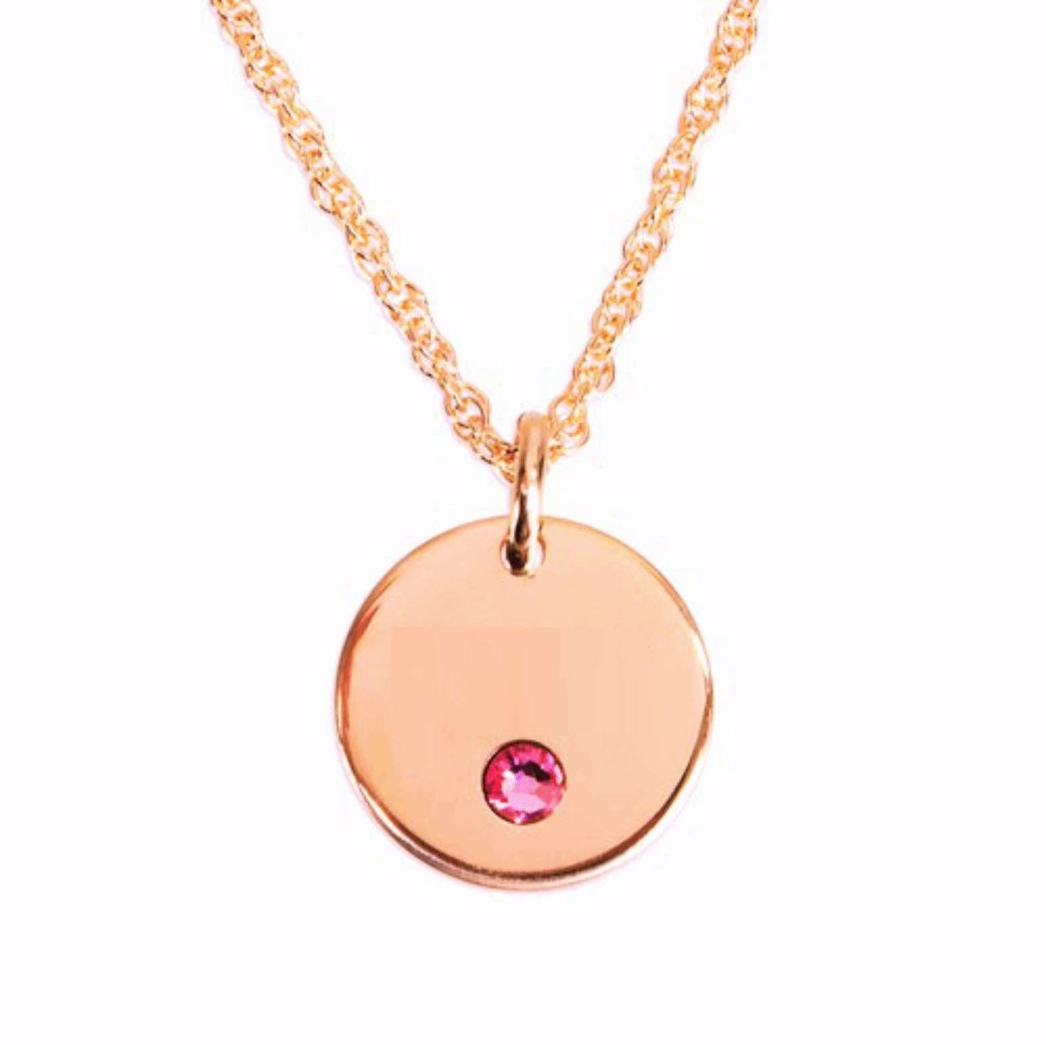 Circle Name Birthstones Necklace