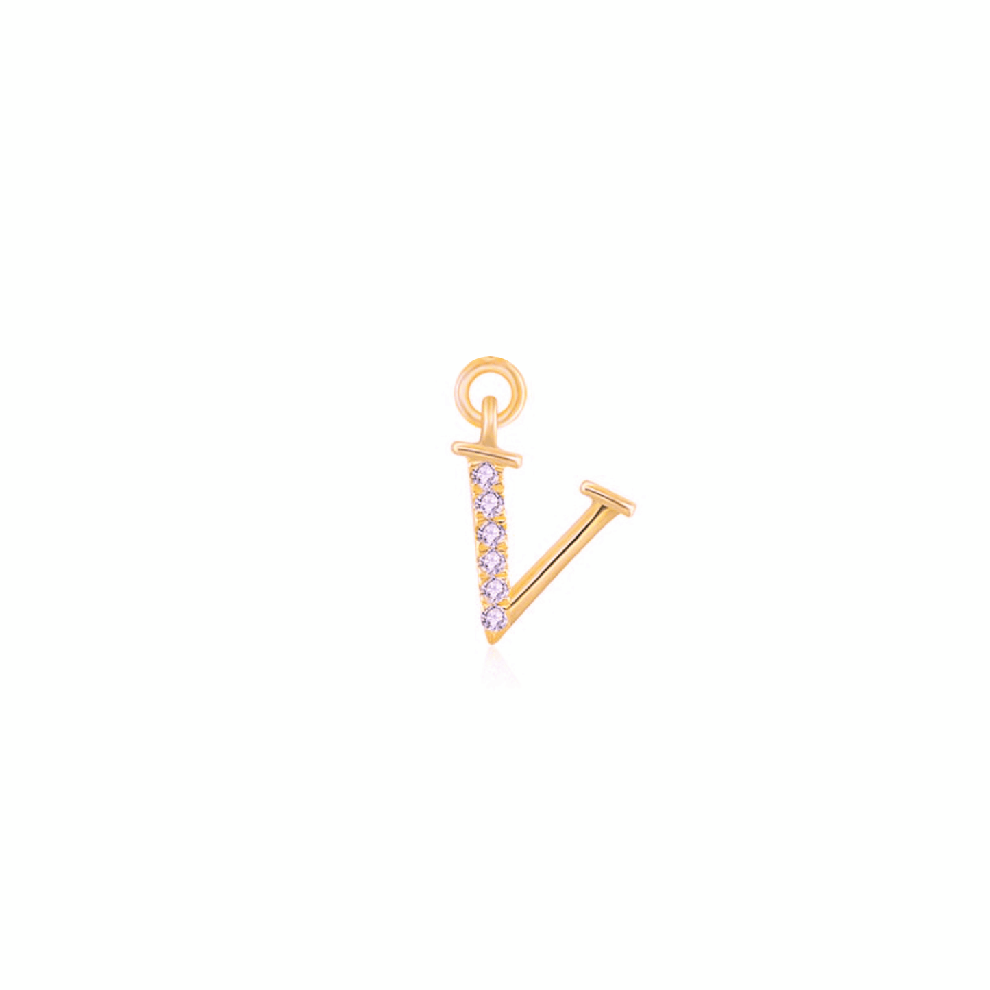 Iced Letter " V " Pendant
