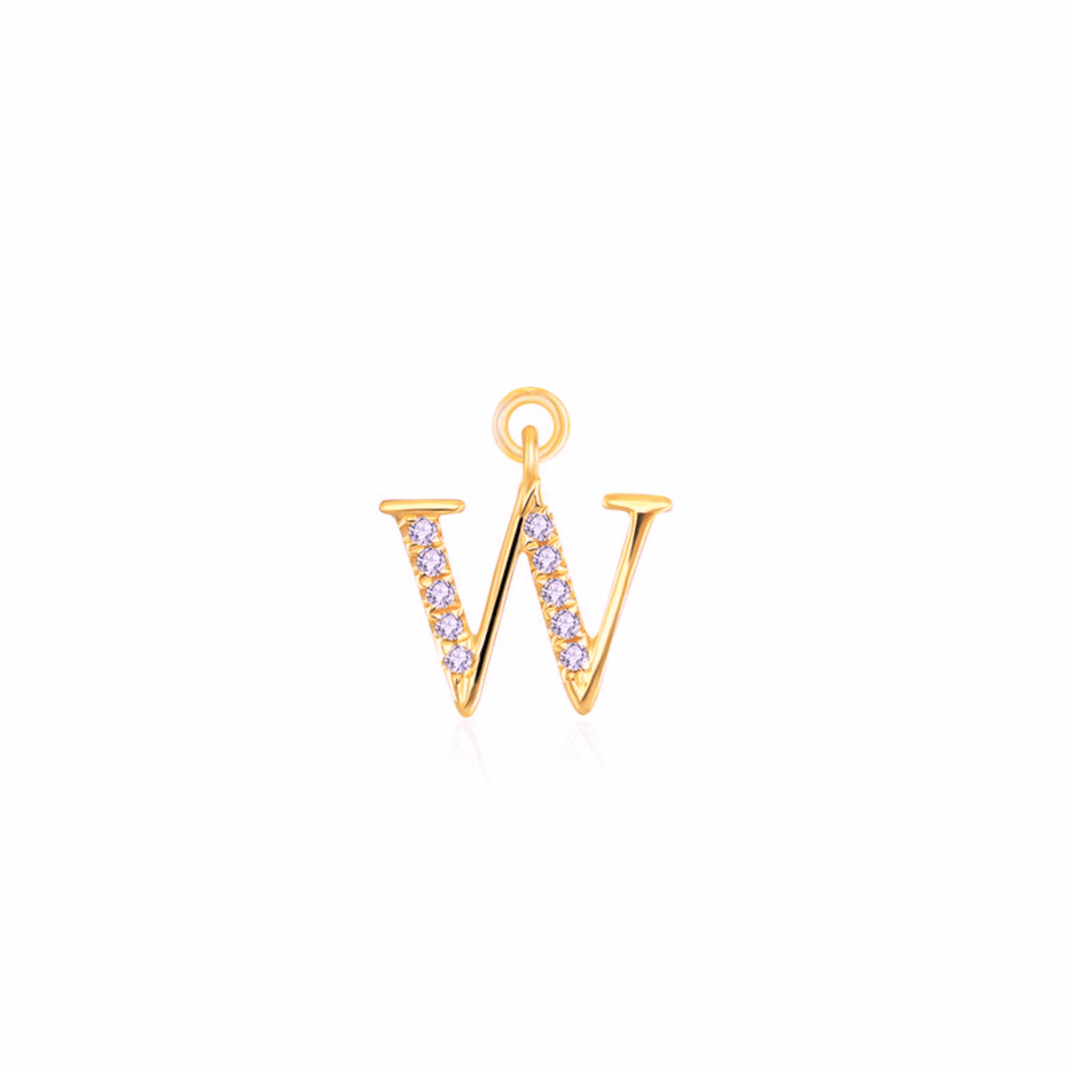 Iced Letter " W " Pendant