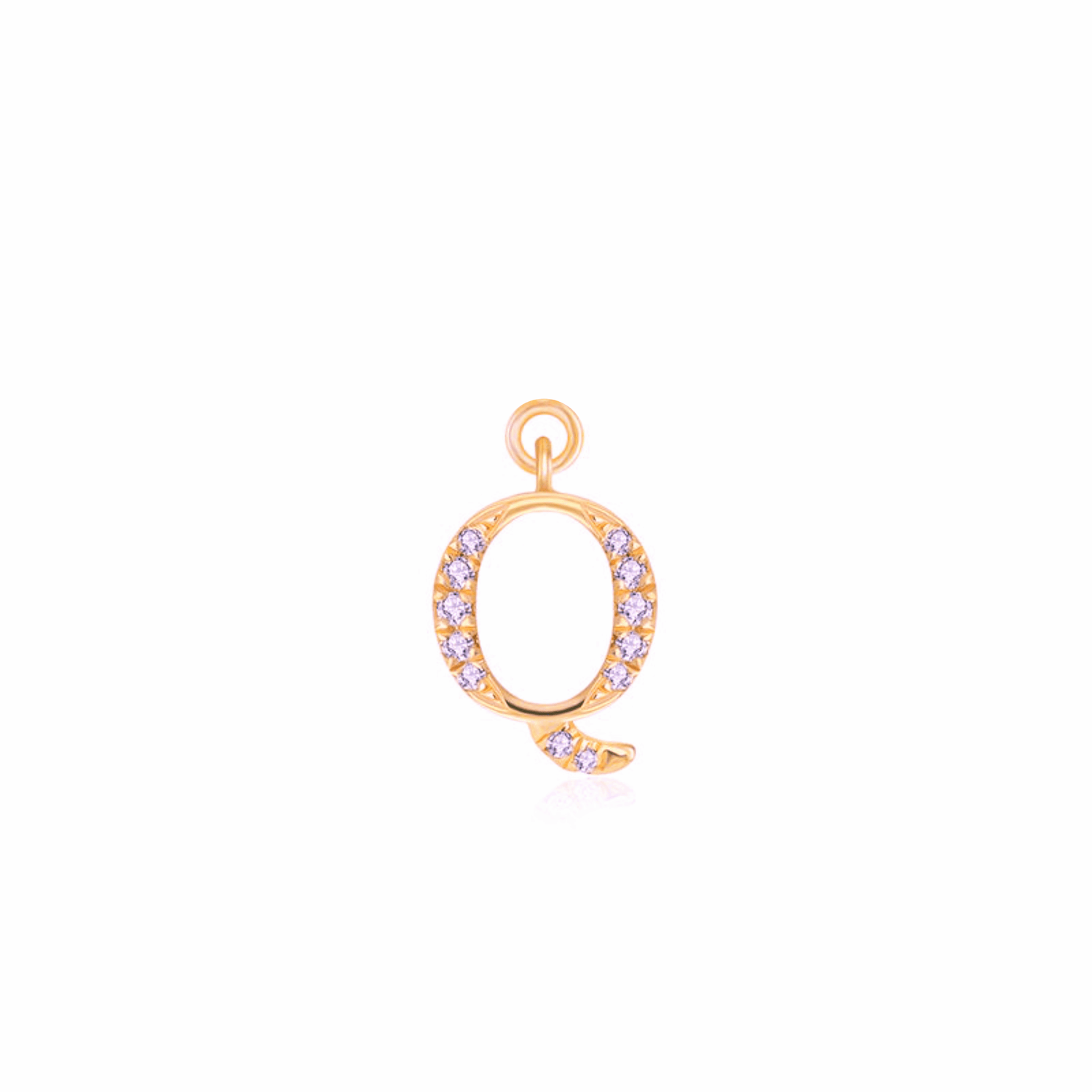 Iced Letter " Q " Pendant