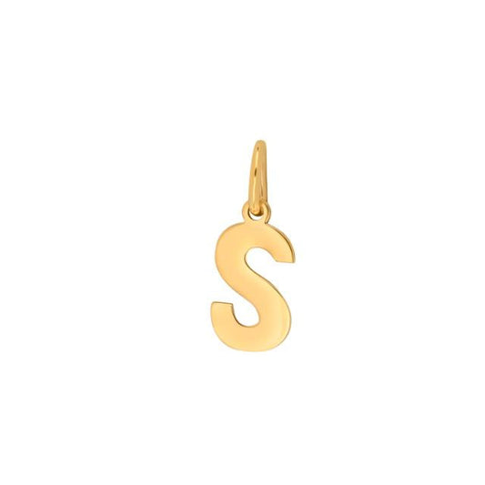 Prime & Pure 9K Yellow Gold Initial Pendant Letter S