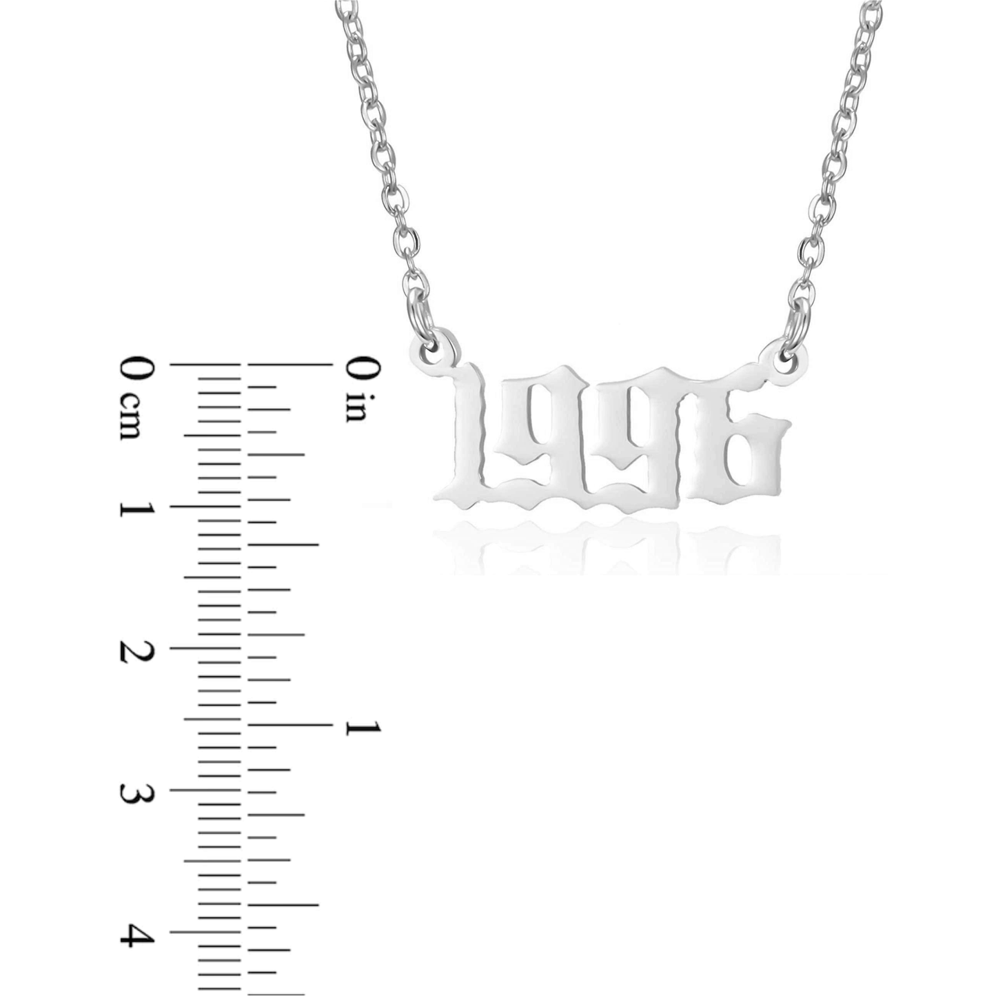 Prime & Pure Sterling Silver Birthyear Necklace 1996