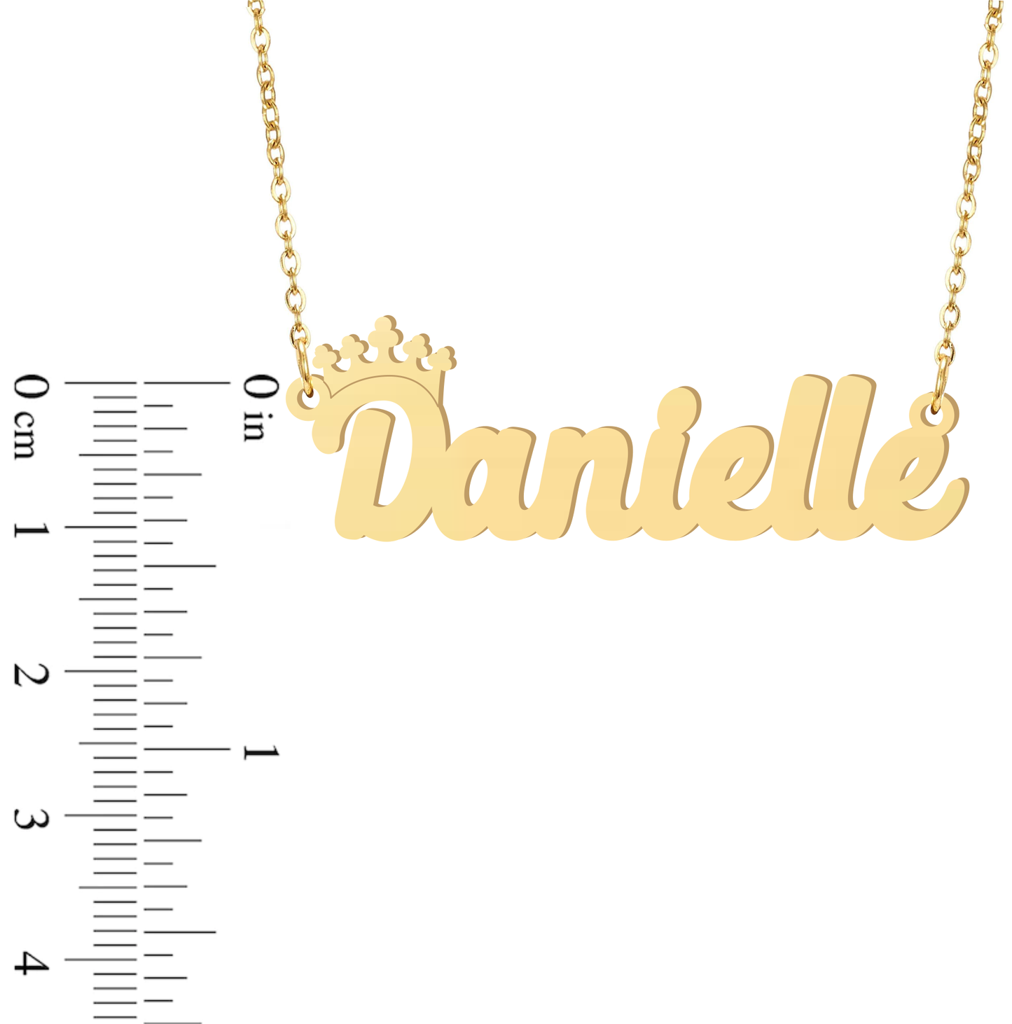 Prime & Pure 9K Yellow Gold Name Necklace Danielle with Crown