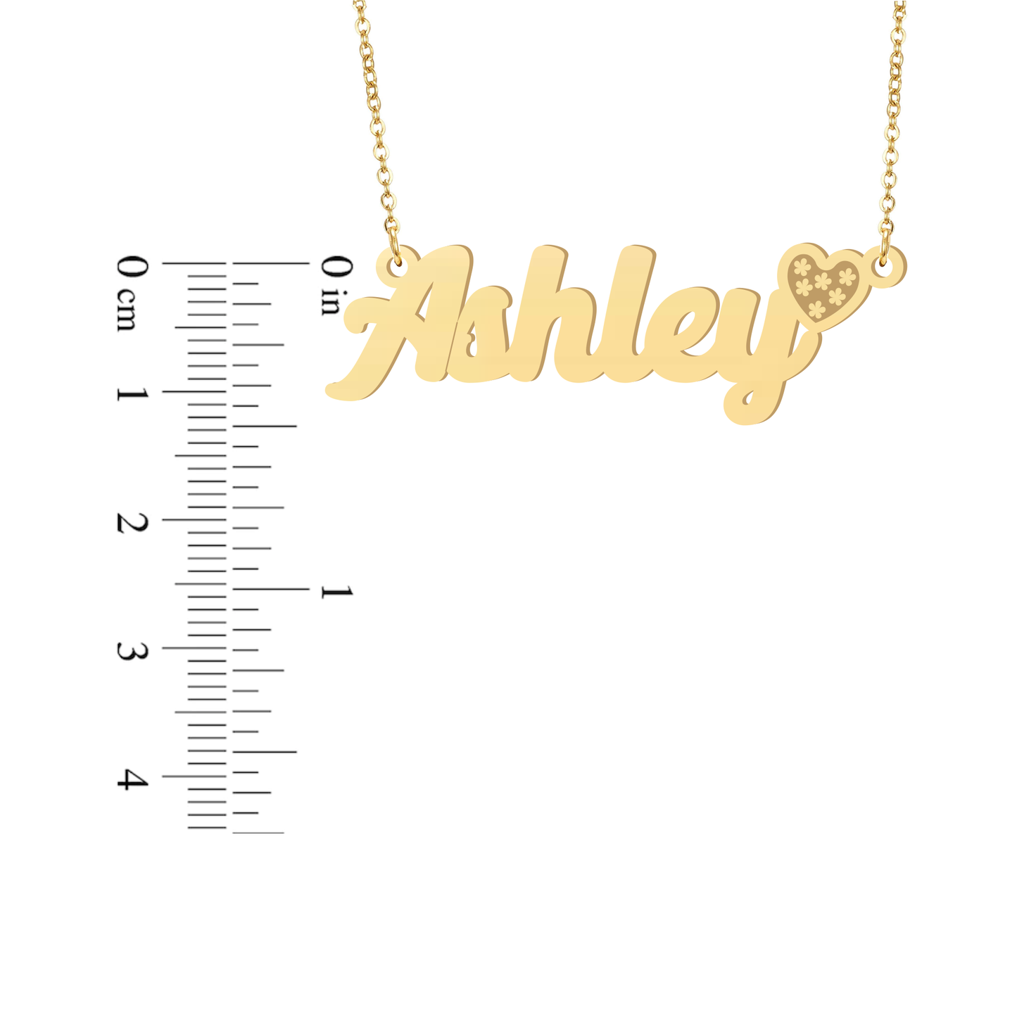 Prime & Pure 9K Yellow Gold Name Necklace Ashley with Heart