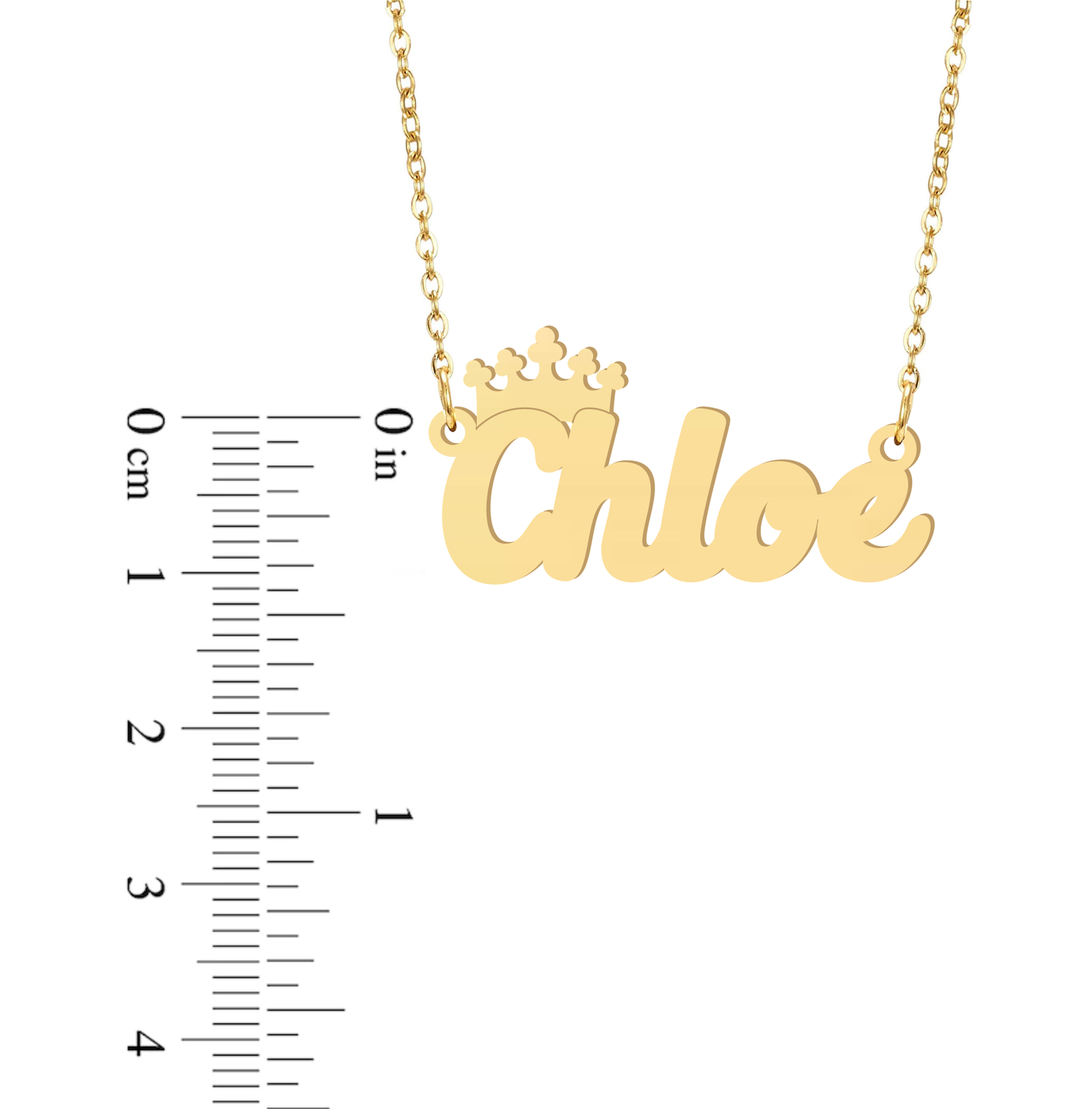 Prime & Pure 9K Yellow Gold Name Necklace Chloe with Crown