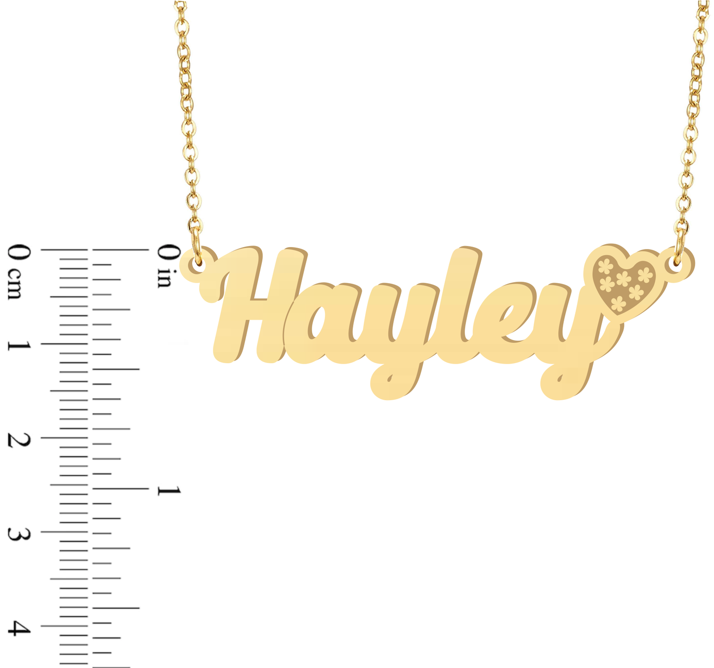 Prime & Pure 9K Yellow Gold Name Necklace Hayley with Heart