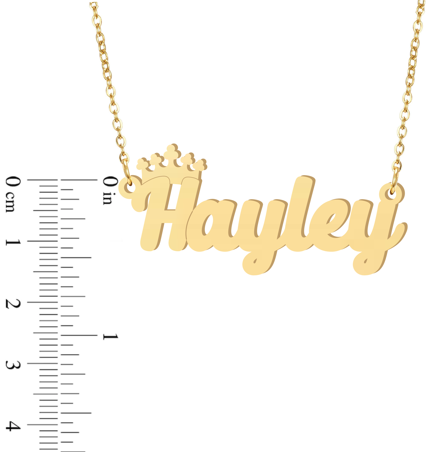 Prime & Pure 9K Yellow Gold Name Necklace Hayley with Crown