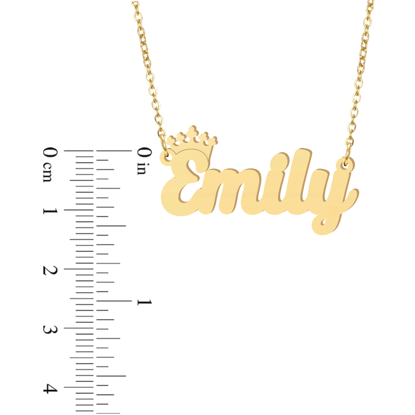 Prime & Pure 9K Yellow Gold Name Necklace Emily with Crown