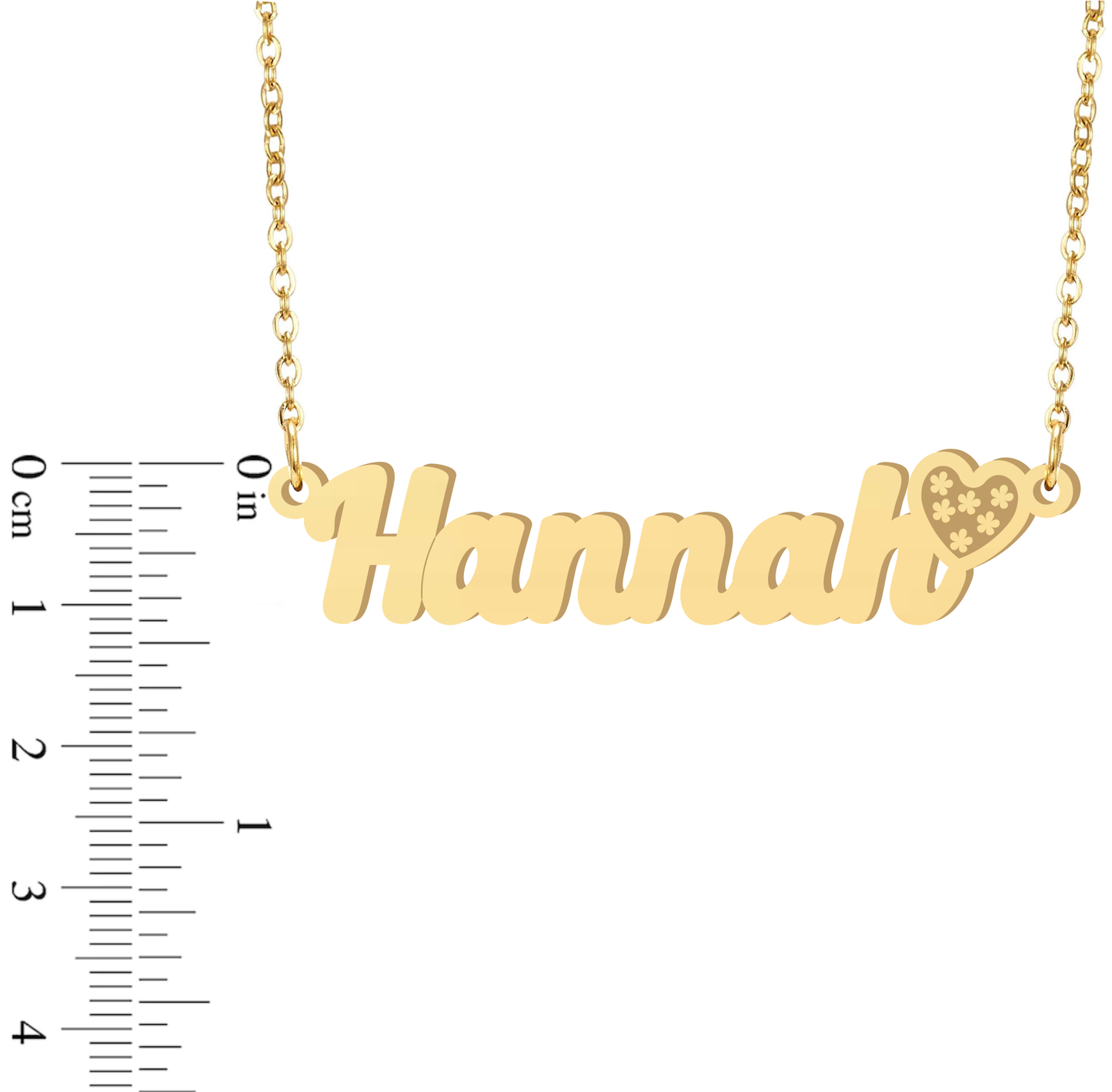 Prime & Pure 9K Yellow Gold Name Necklace Hannah with Heart