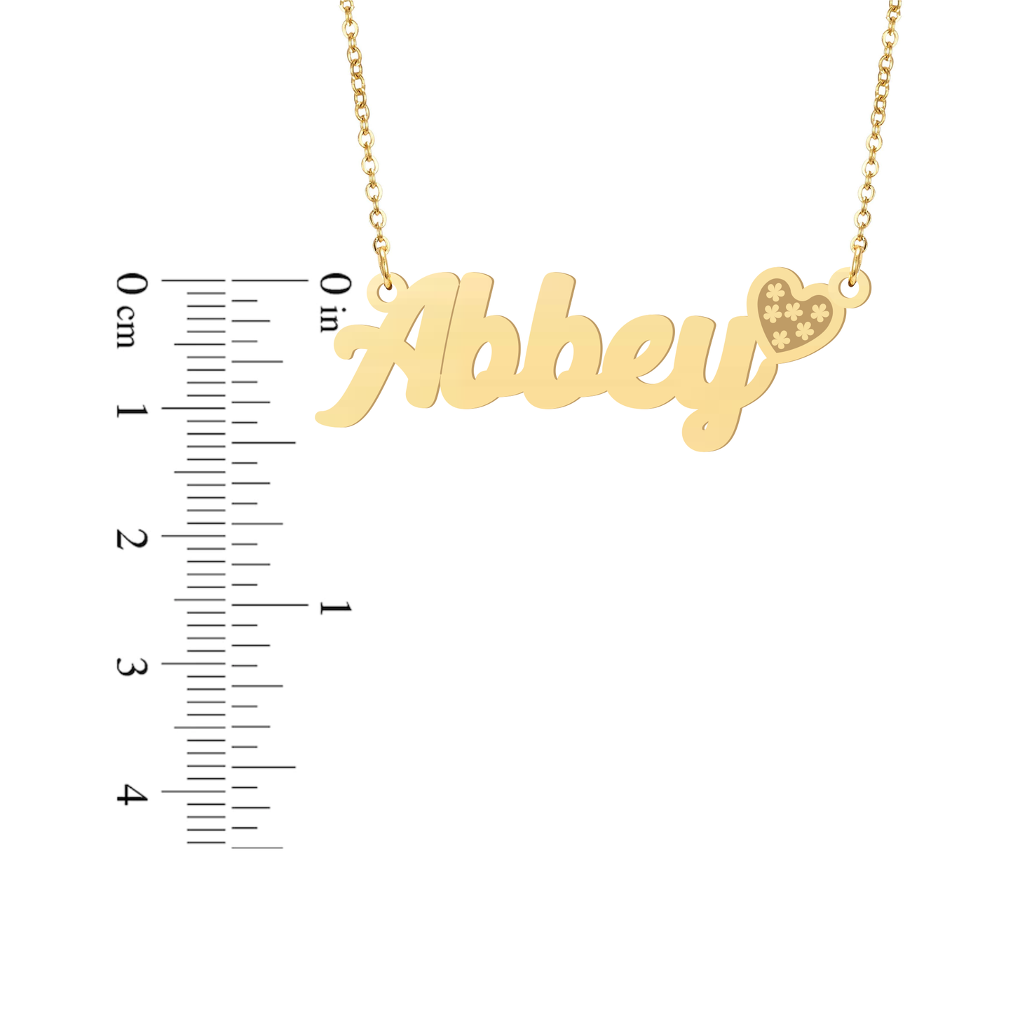 Prime & Pure 9K Yellow Gold Name Necklace Abbey with Heart