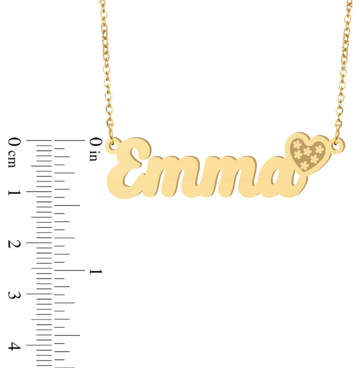 Prime & Pure 9K Yellow Gold Name Necklace Emma with Heart