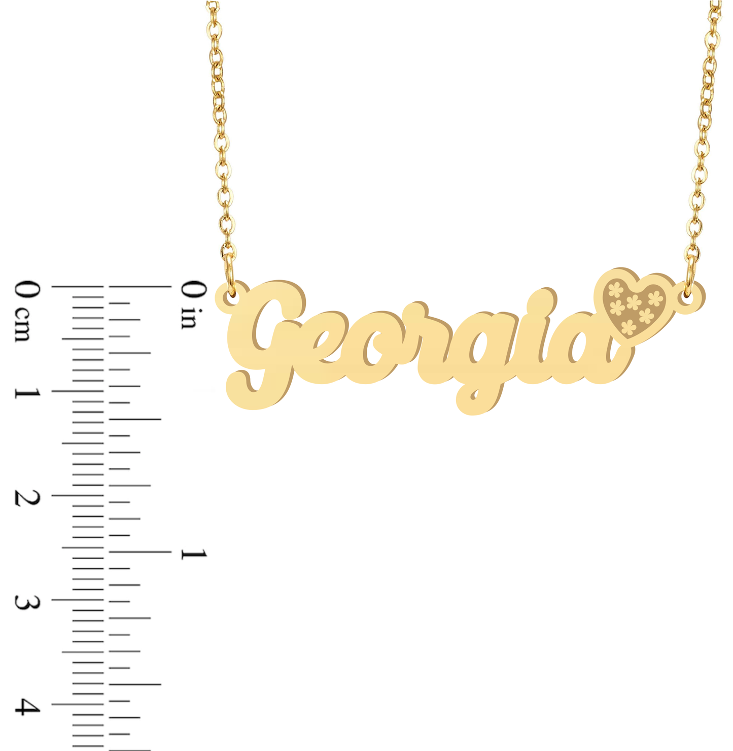 Prime & Pure 9K Yellow Gold Name Necklace Georgia with Heart