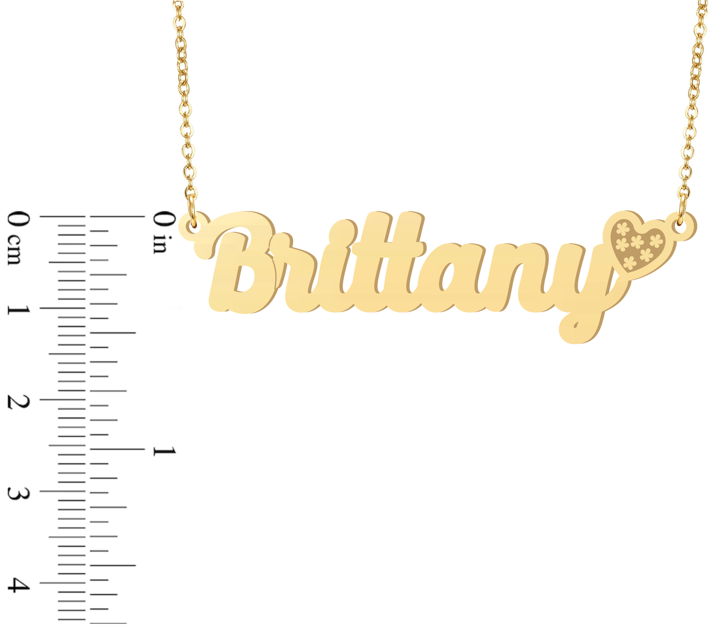 Prime & Pure 9K Yellow Gold Name Necklace Brittany with Heart