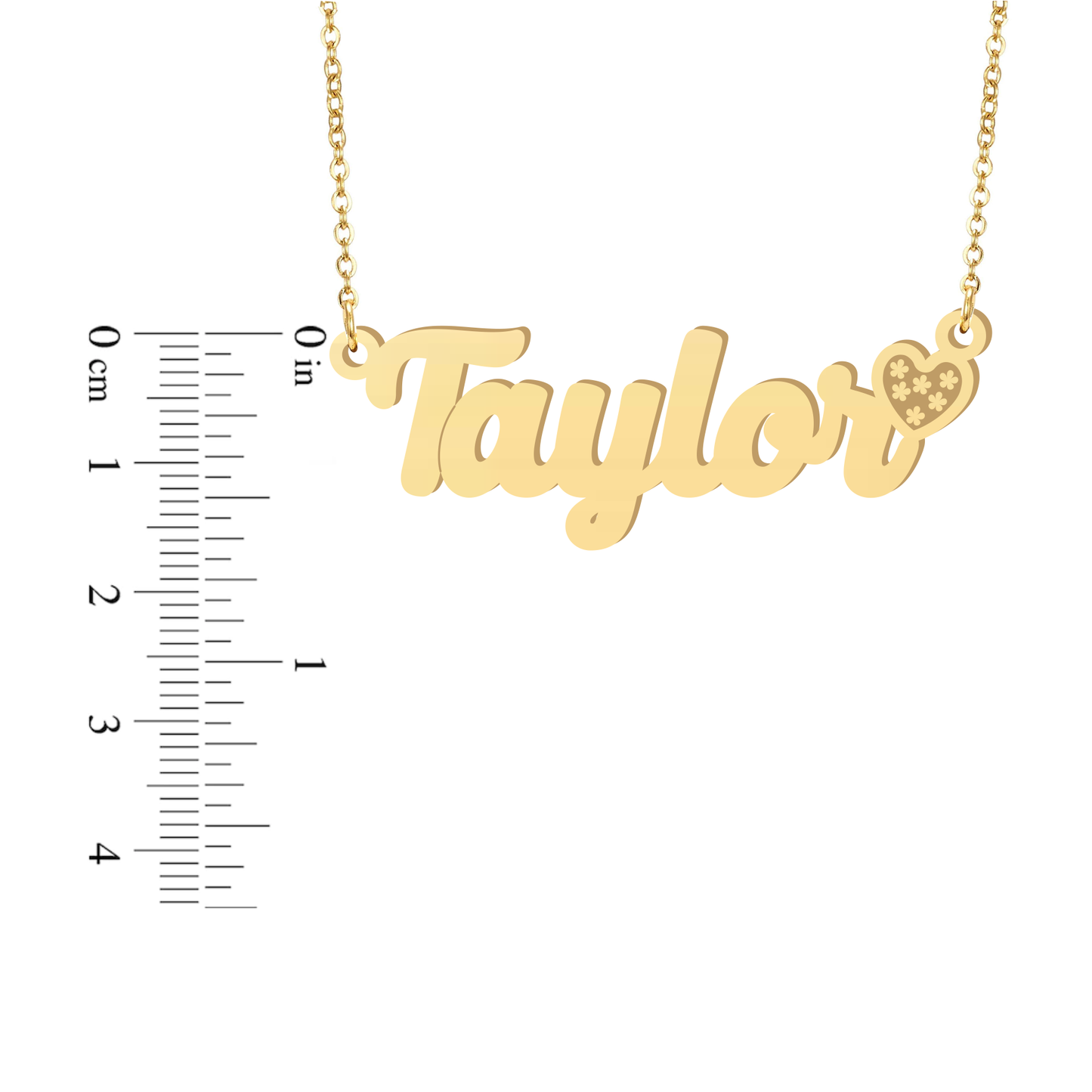 Prime & Pure 9K Yellow Gold Name Necklace Taylor with Heart