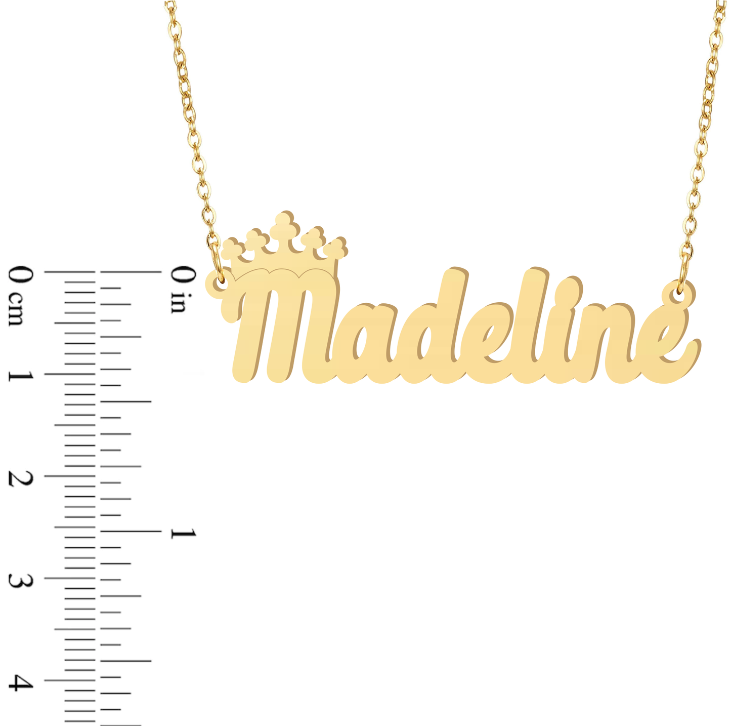 Prime & Pure 9K Yellow Gold Name Necklace Madeline with Crown