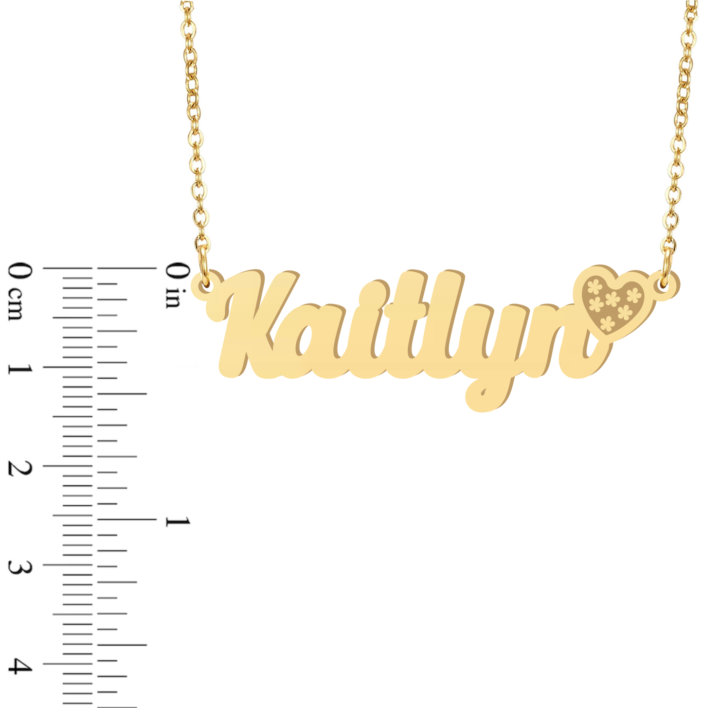 Prime & Pure 9K Yellow Gold Name Necklace Kaitlyn with Heart