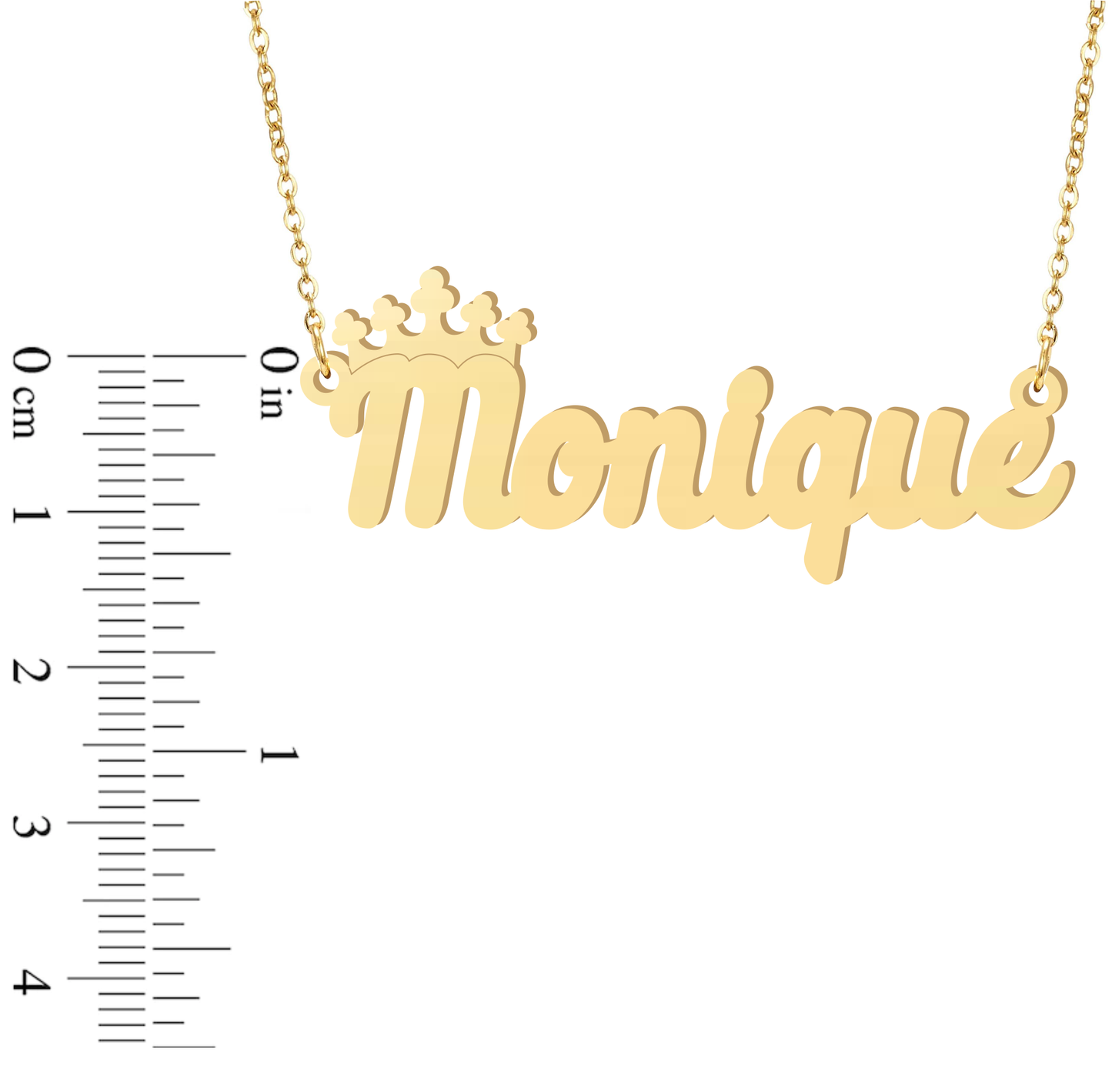 Prime & Pure 9K Yellow Gold Name Necklace Monique with Crown