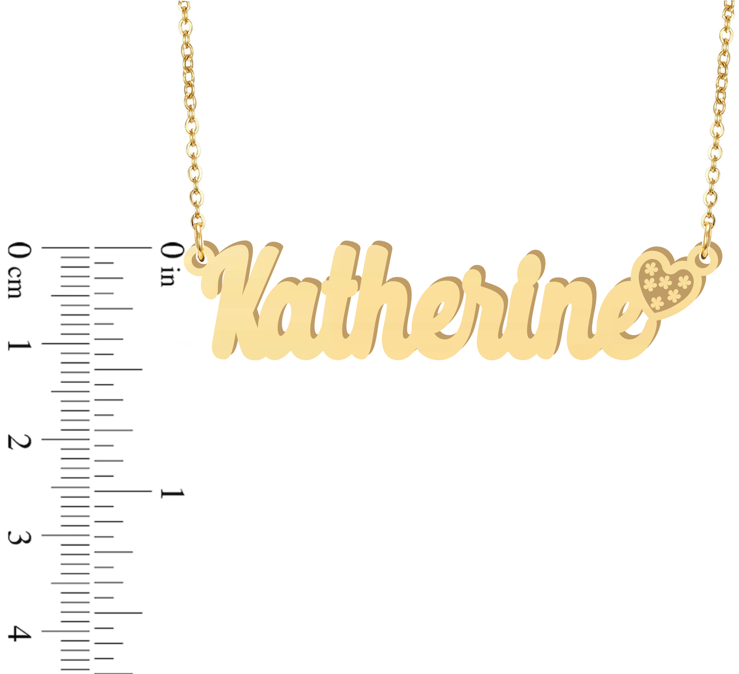 Prime & Pure 9K Yellow Gold Name Necklace Katherine with Heart