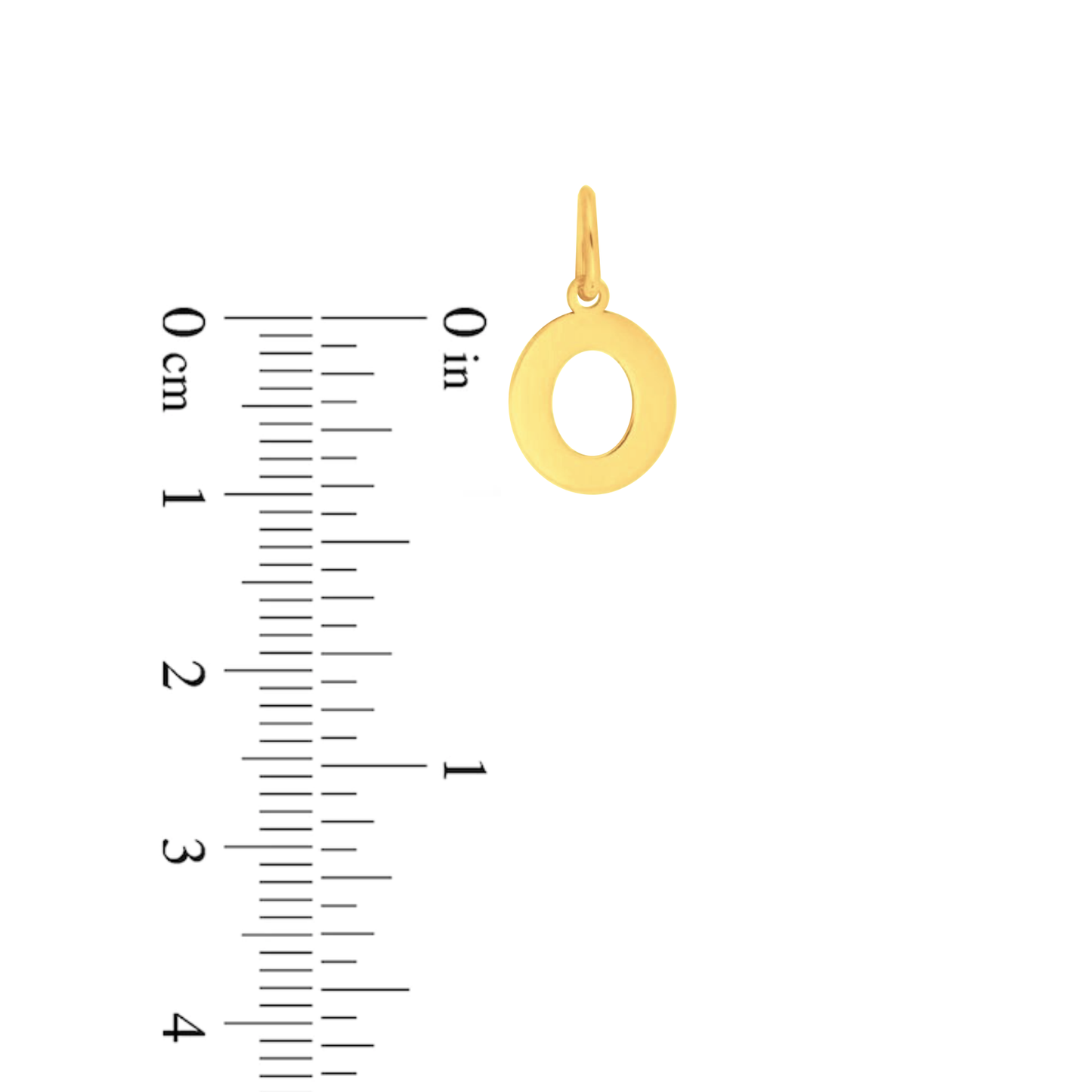 Prime & Pure 9K Yellow Gold Initial Pendant Letter O