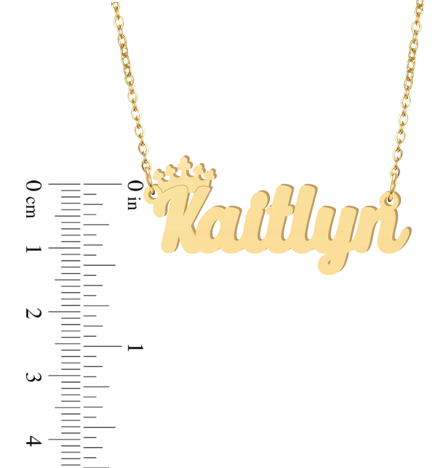 Prime & Pure 9K Yellow Gold Name Necklace Kaitlyn with Crown
