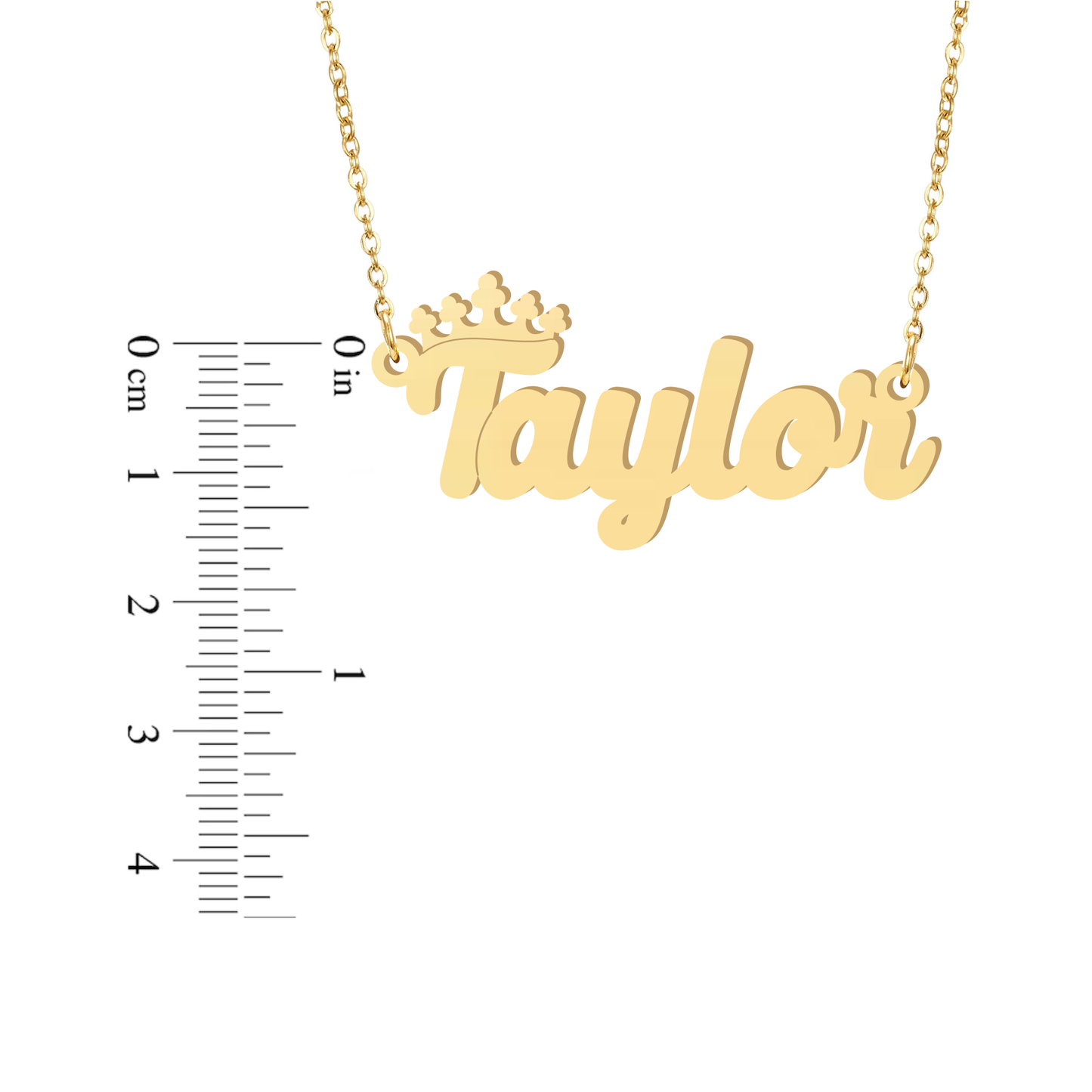Prime & Pure 9K Yellow Gold Name Necklace Taylor with Crown