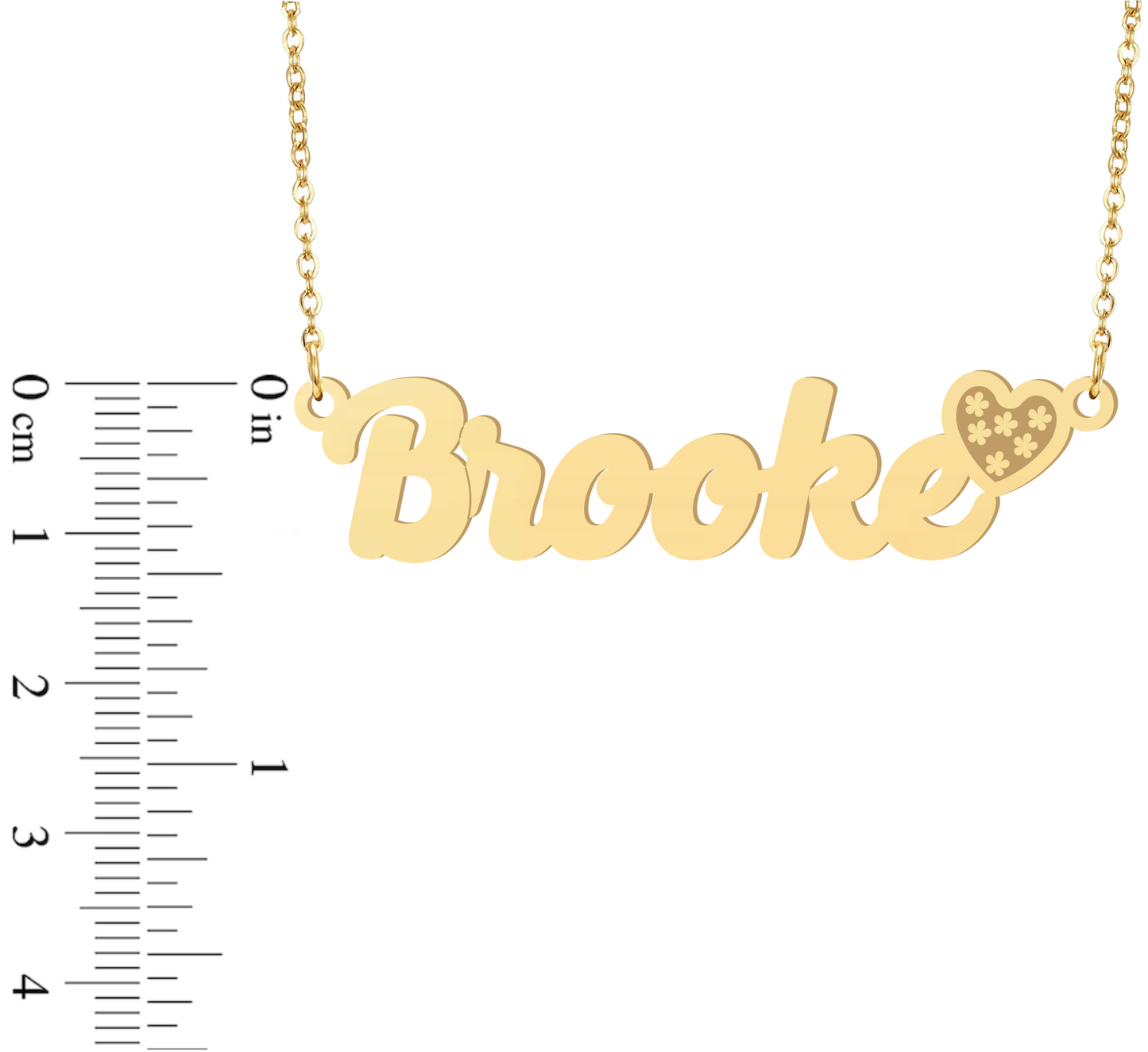 Prime & Pure 9K Yellow Gold Name Necklace Brooke with Heart