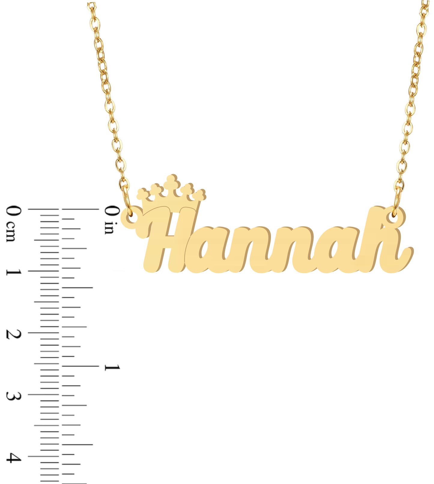 Prime & Pure 9K Yellow Gold Name Necklace Hannah with Crown