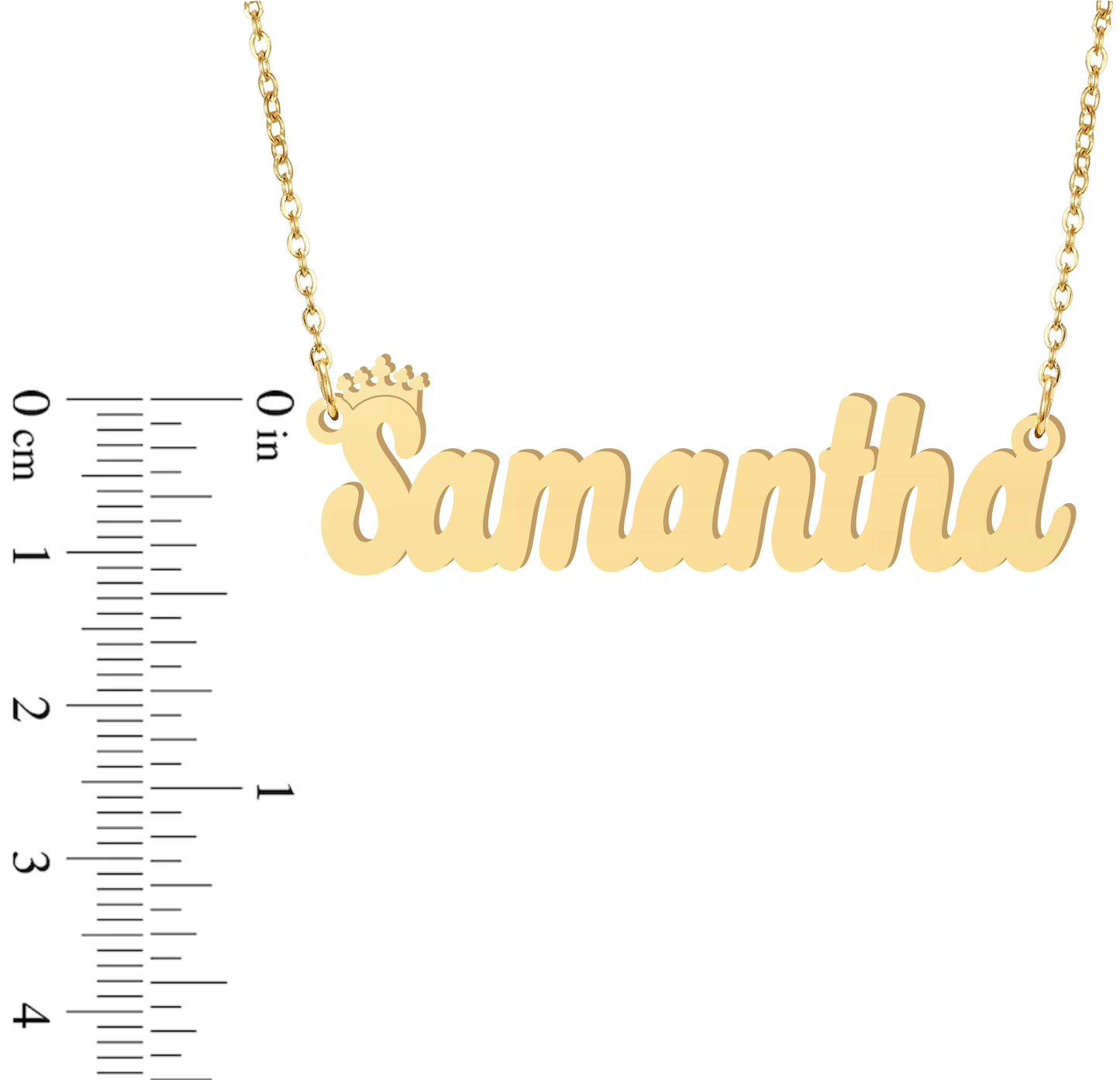 Prime & Pure 9K Yellow Gold Name Necklace Samantha with Crown