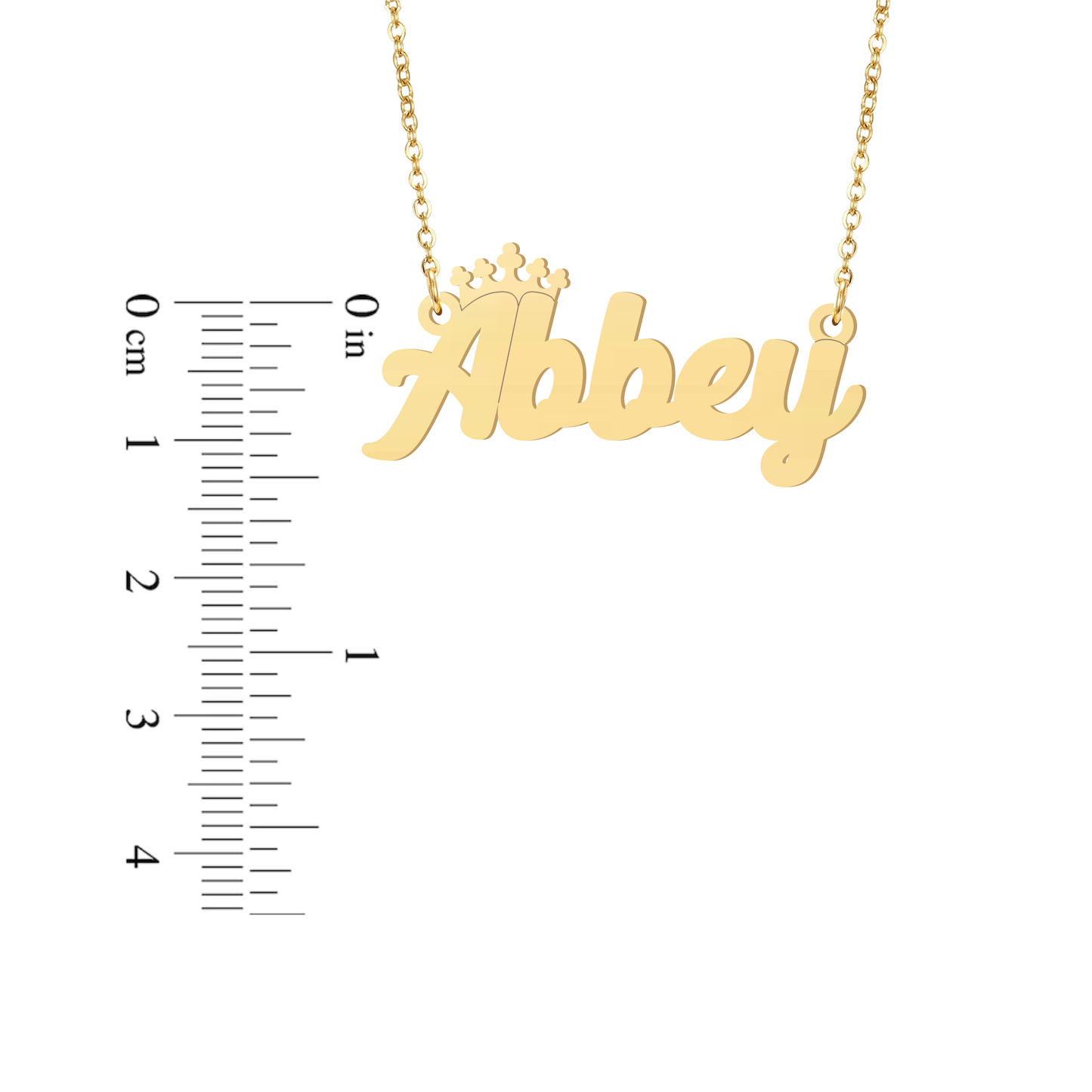 Prime & Pure 9K Yellow Gold Name Necklace Abbey with Crown