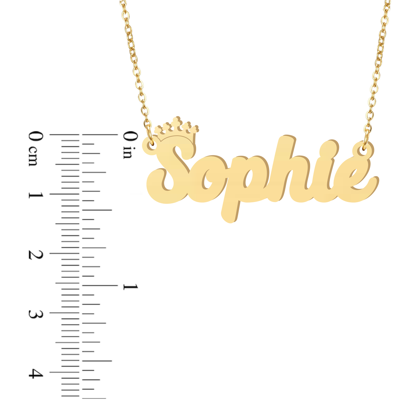 Prime & Pure 9K Yellow Gold Name Necklace Sophie with Crown