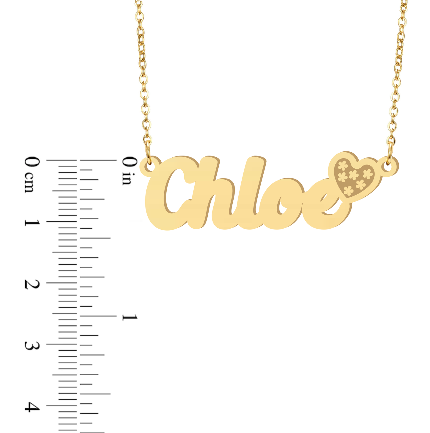 Prime & Pure 9K Yellow Gold Name Necklace Chloe with Heart