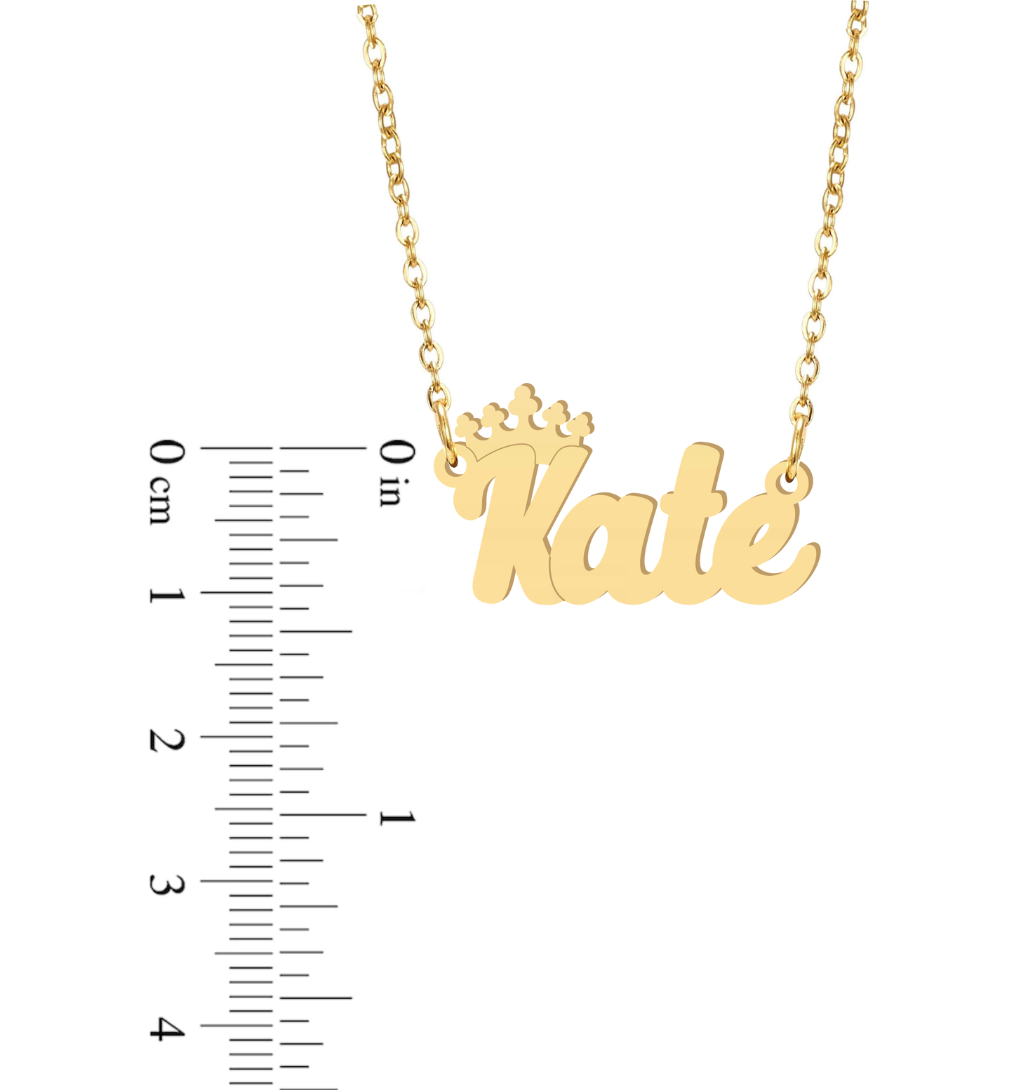Prime & Pure 9K Yellow Gold Name Necklace Kate with Crown