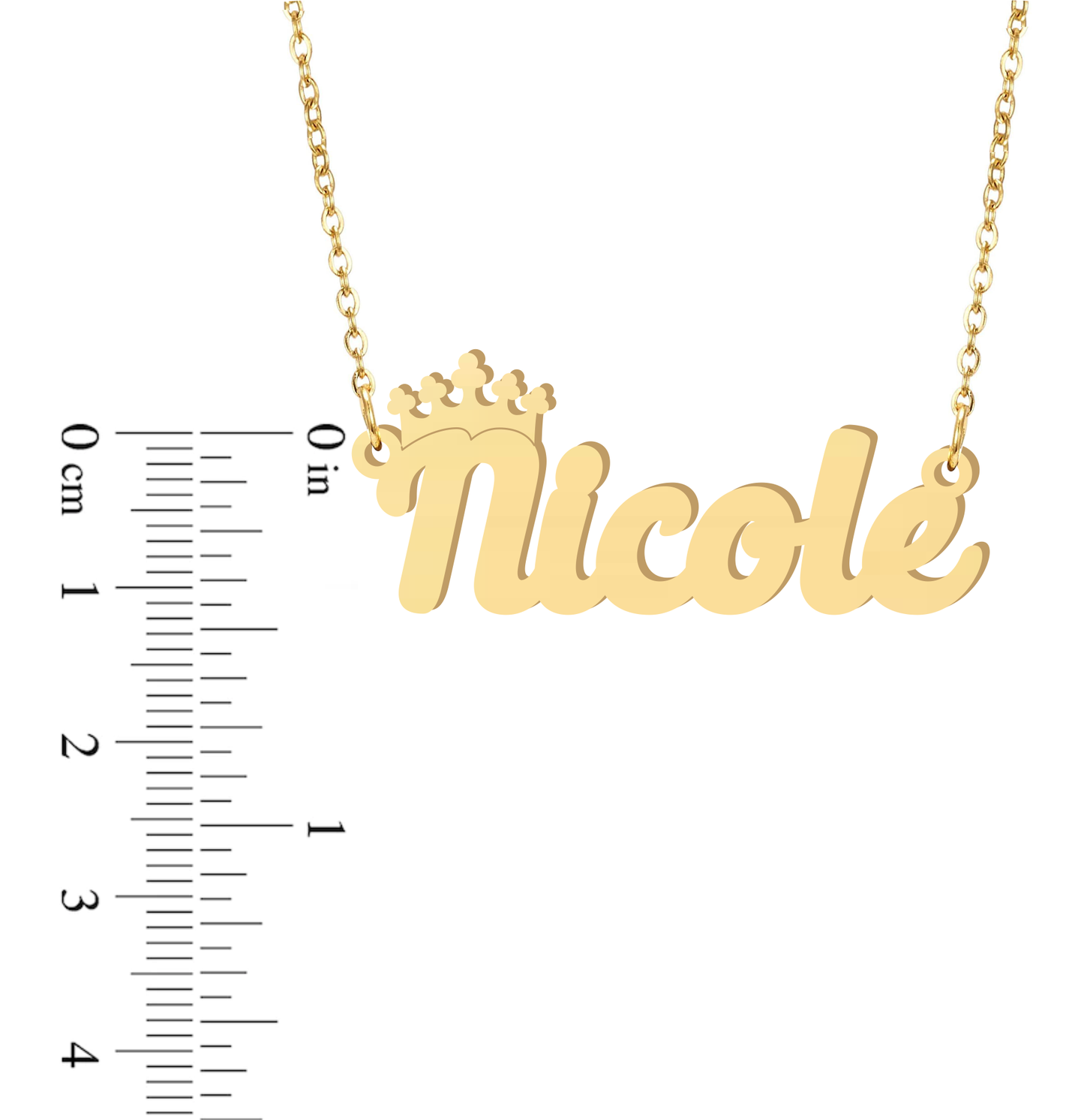 Prime & Pure 9K Yellow Gold Name Necklace Nicole with Crown