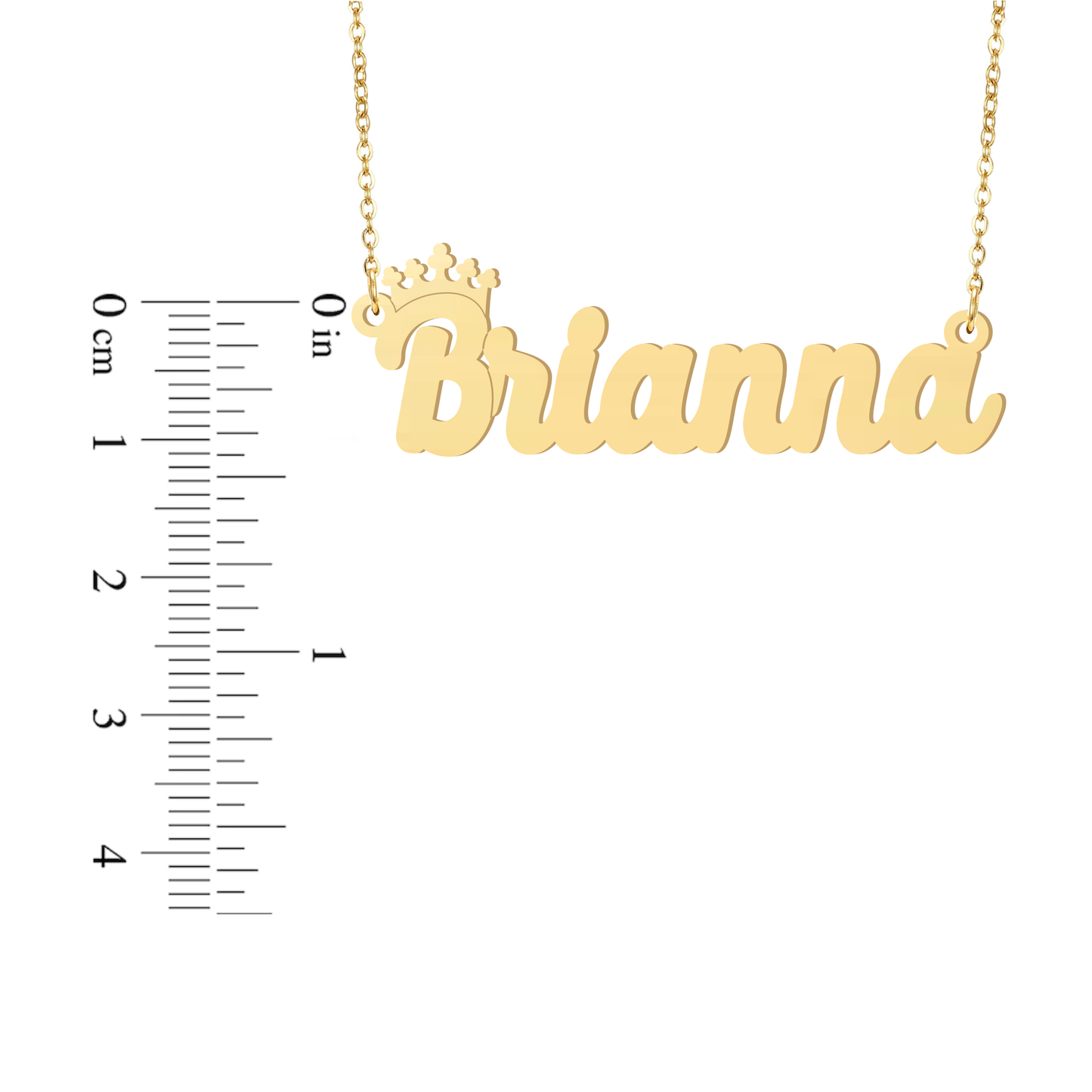 Prime & Pure 9K Yellow Gold Name Necklace Brianna with Crown