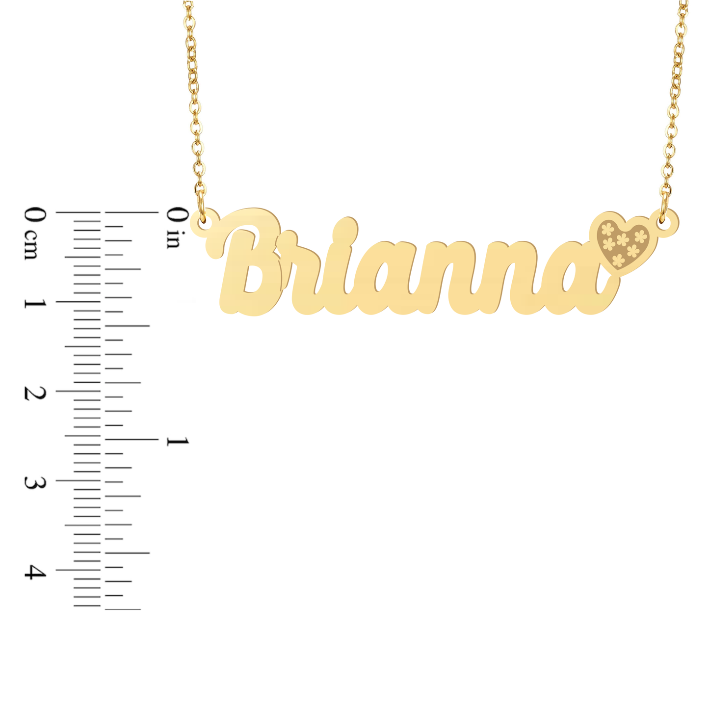 Prime & Pure 9K Yellow Gold Name Necklace Brianna with Heart