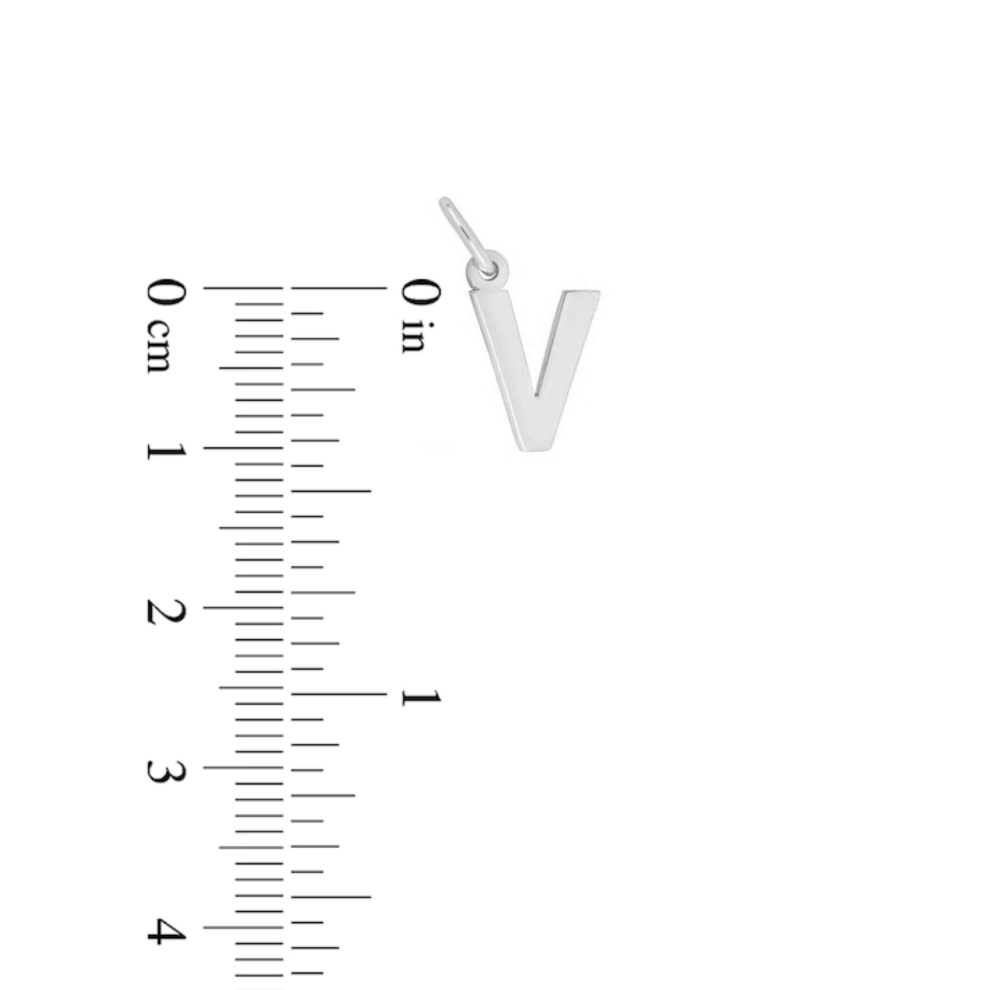 Prime & Pure Sterling Silver Initial Pendant Letter V