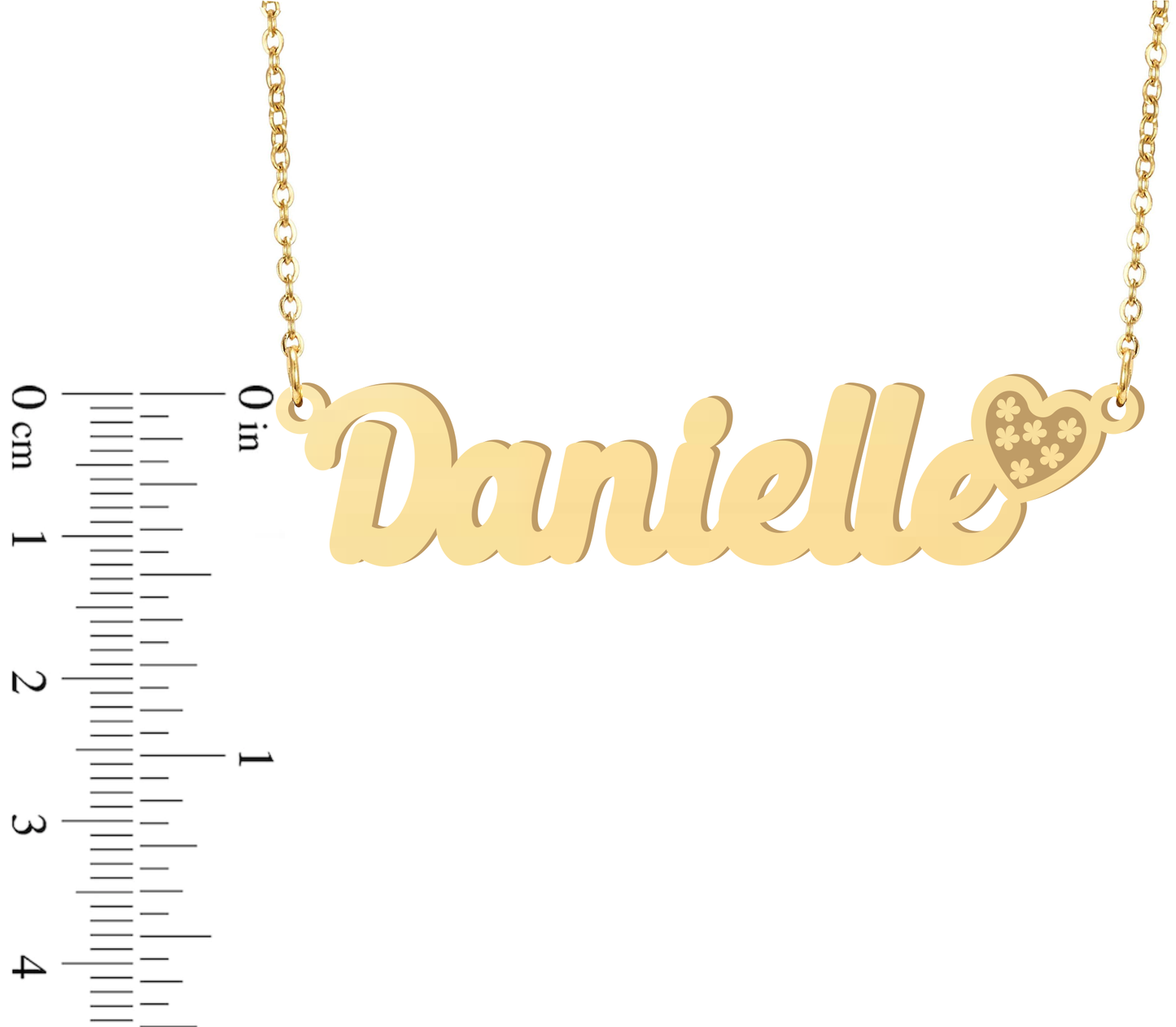 Prime & Pure 9K Yellow Gold Name Necklace Danielle with Heart