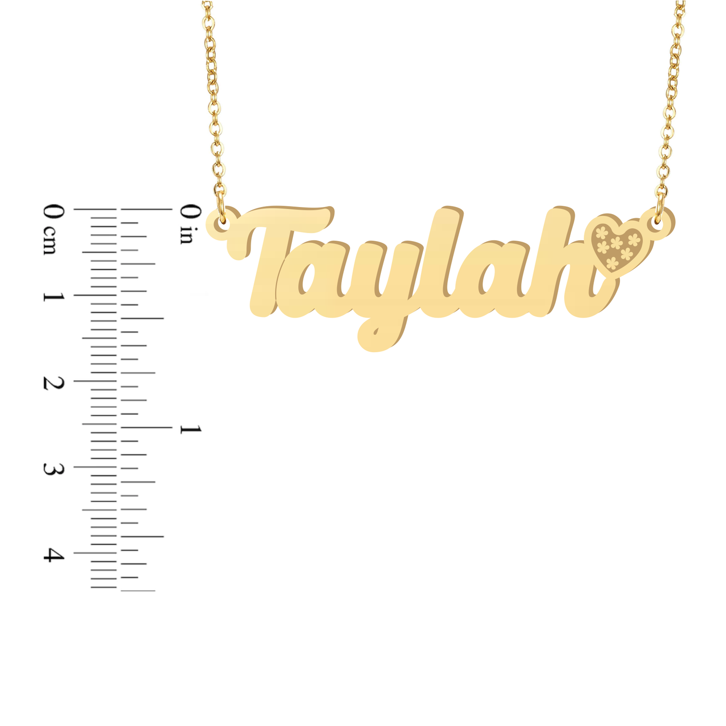 Prime & Pure 9K Yellow Gold Name Necklace Taylah with Heart