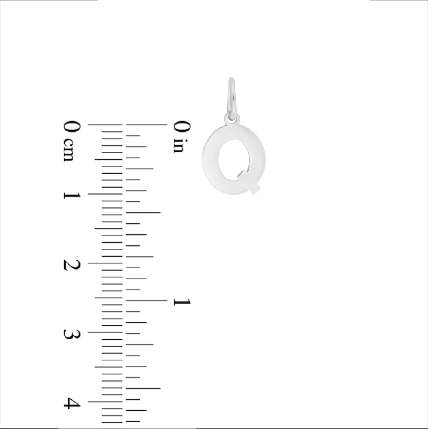 Prime & Pure Sterling Silver Initial Pendant Letter Q