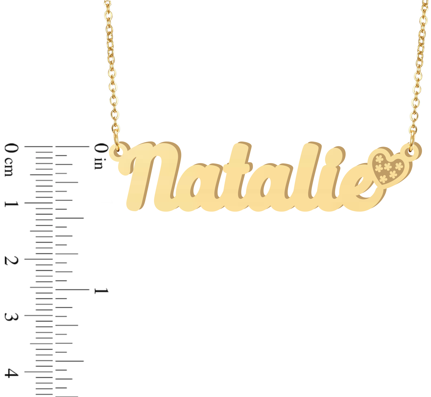 Prime & Pure 9K Yellow Gold Name Necklace Natalie with Heart