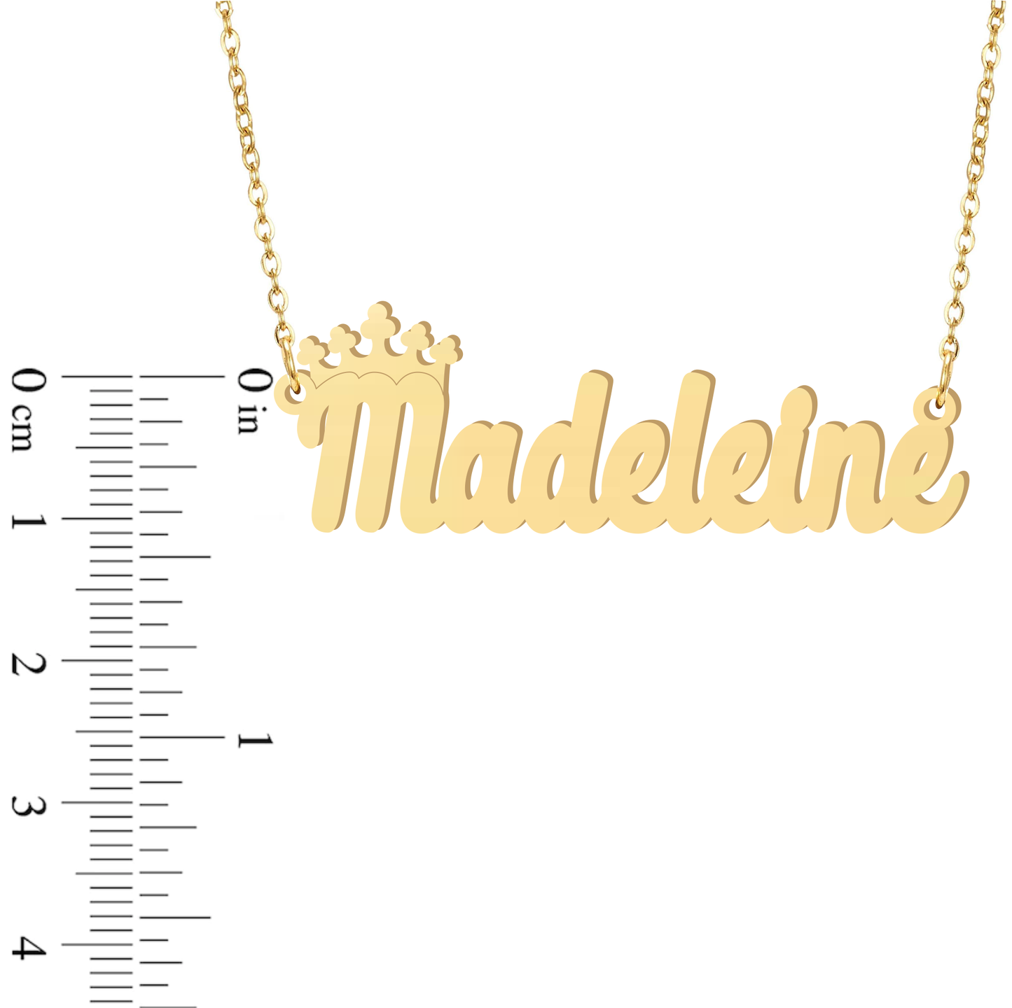 Prime & Pure 9K Yellow Gold Name Necklace Madeleine with Crown